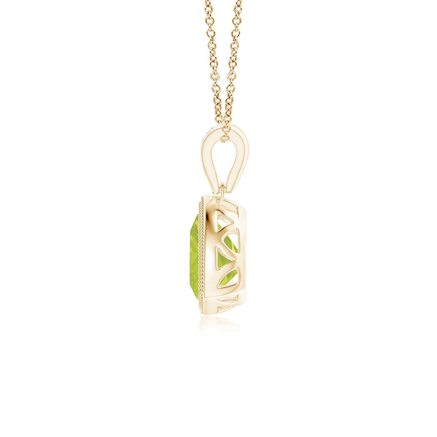 A - Peridot / 0.71 CT / 14 KT Yellow Gold