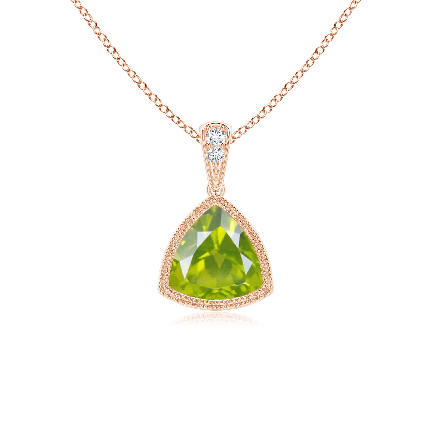 AA - Peridot / 0.71 CT / 14 KT Rose Gold