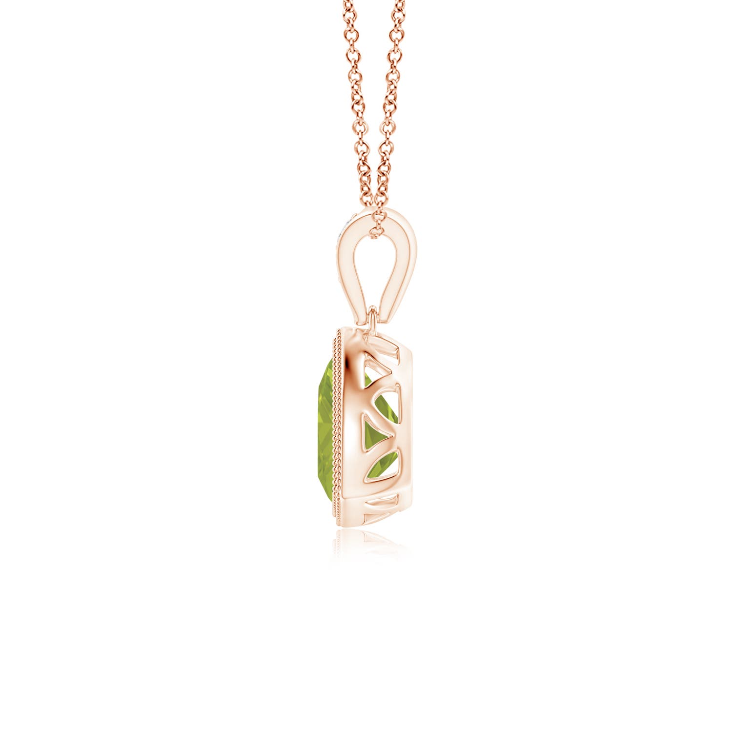 AA - Peridot / 0.71 CT / 14 KT Rose Gold