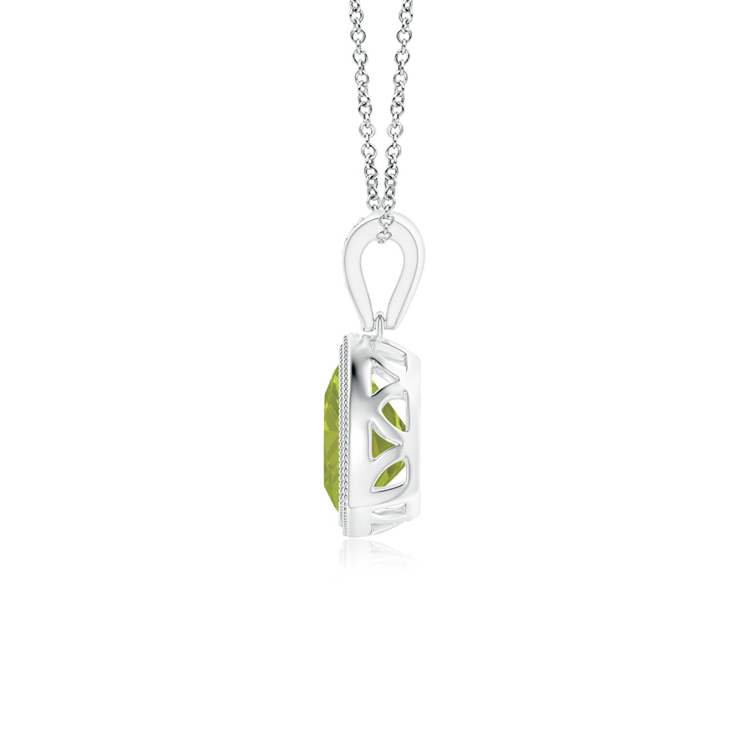 AA - Peridot / 0.71 CT / 14 KT White Gold