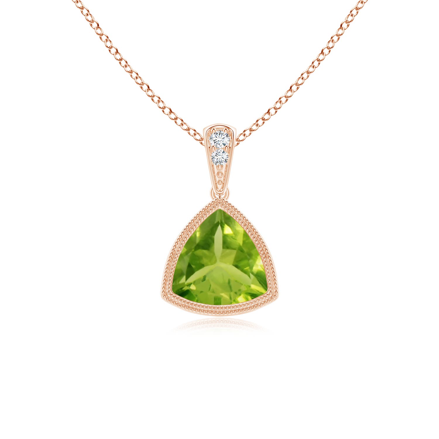 AAA - Peridot / 0.71 CT / 14 KT Rose Gold