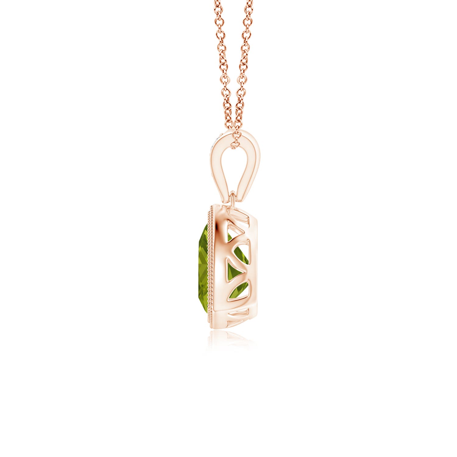 AAA - Peridot / 0.71 CT / 14 KT Rose Gold