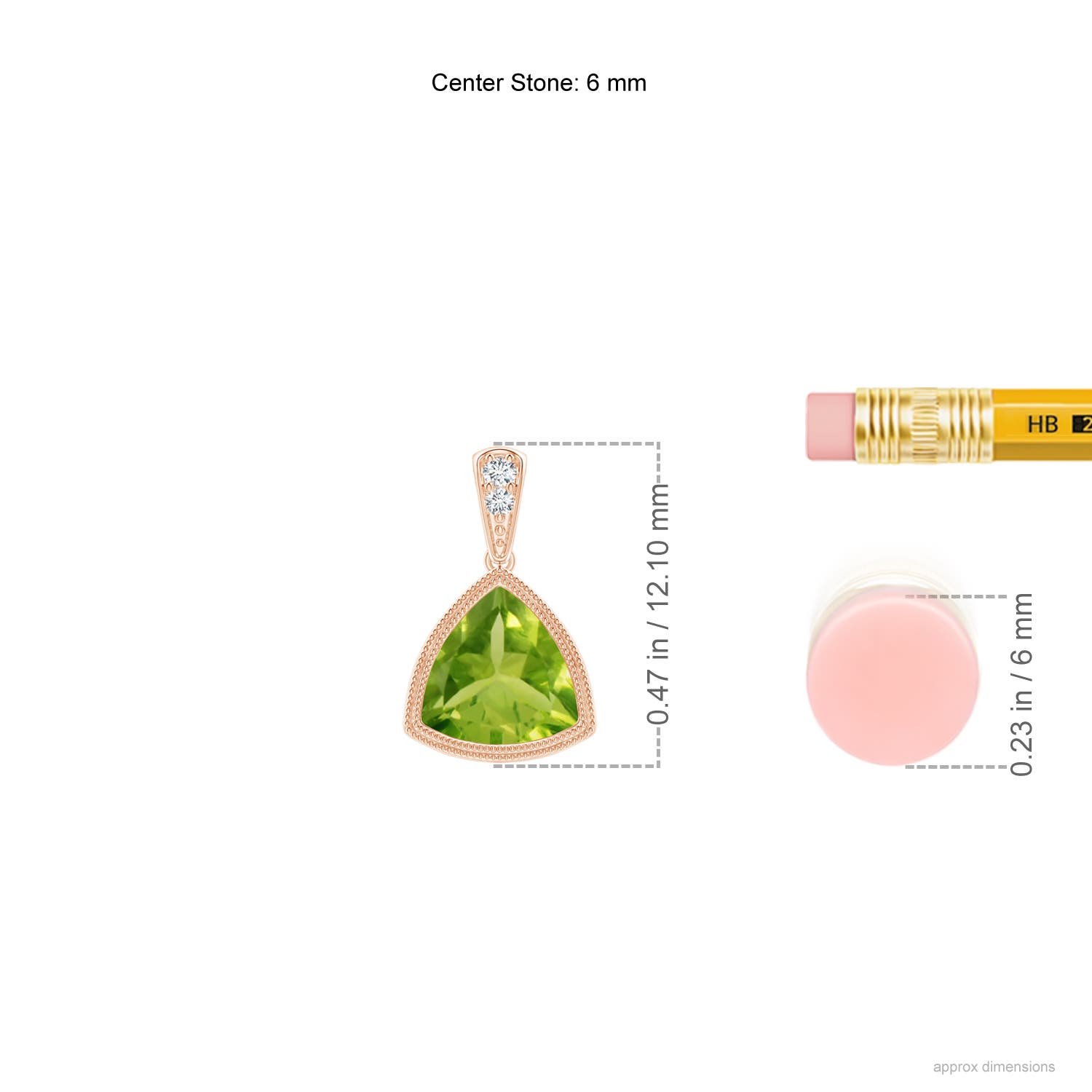 AAA - Peridot / 0.71 CT / 14 KT Rose Gold