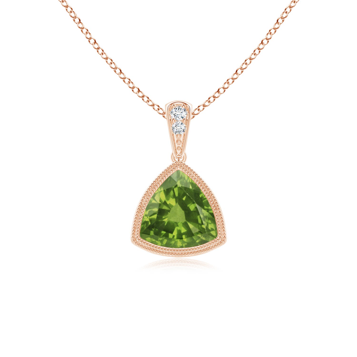 AAAA - Peridot / 0.71 CT / 14 KT Rose Gold