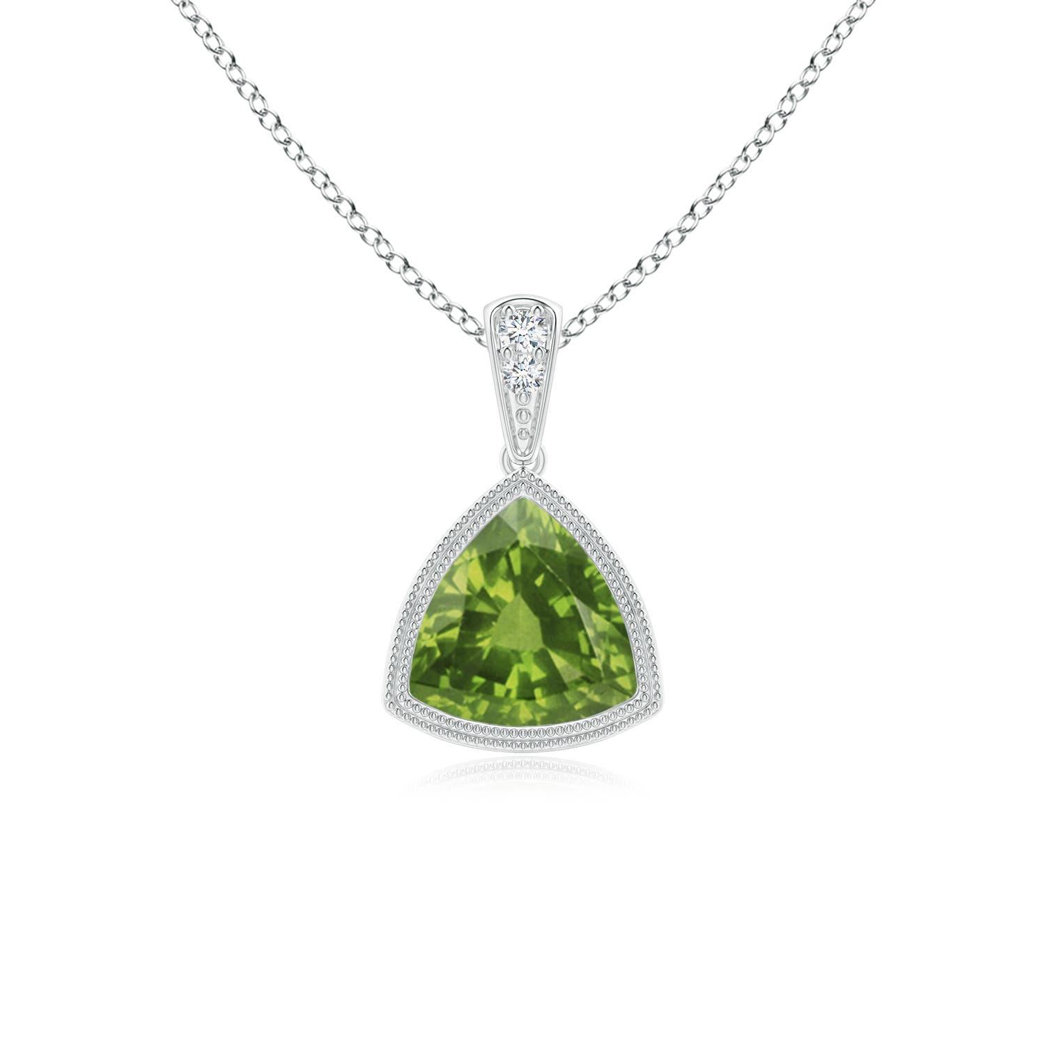 AAAA - Peridot / 0.71 CT / 14 KT White Gold