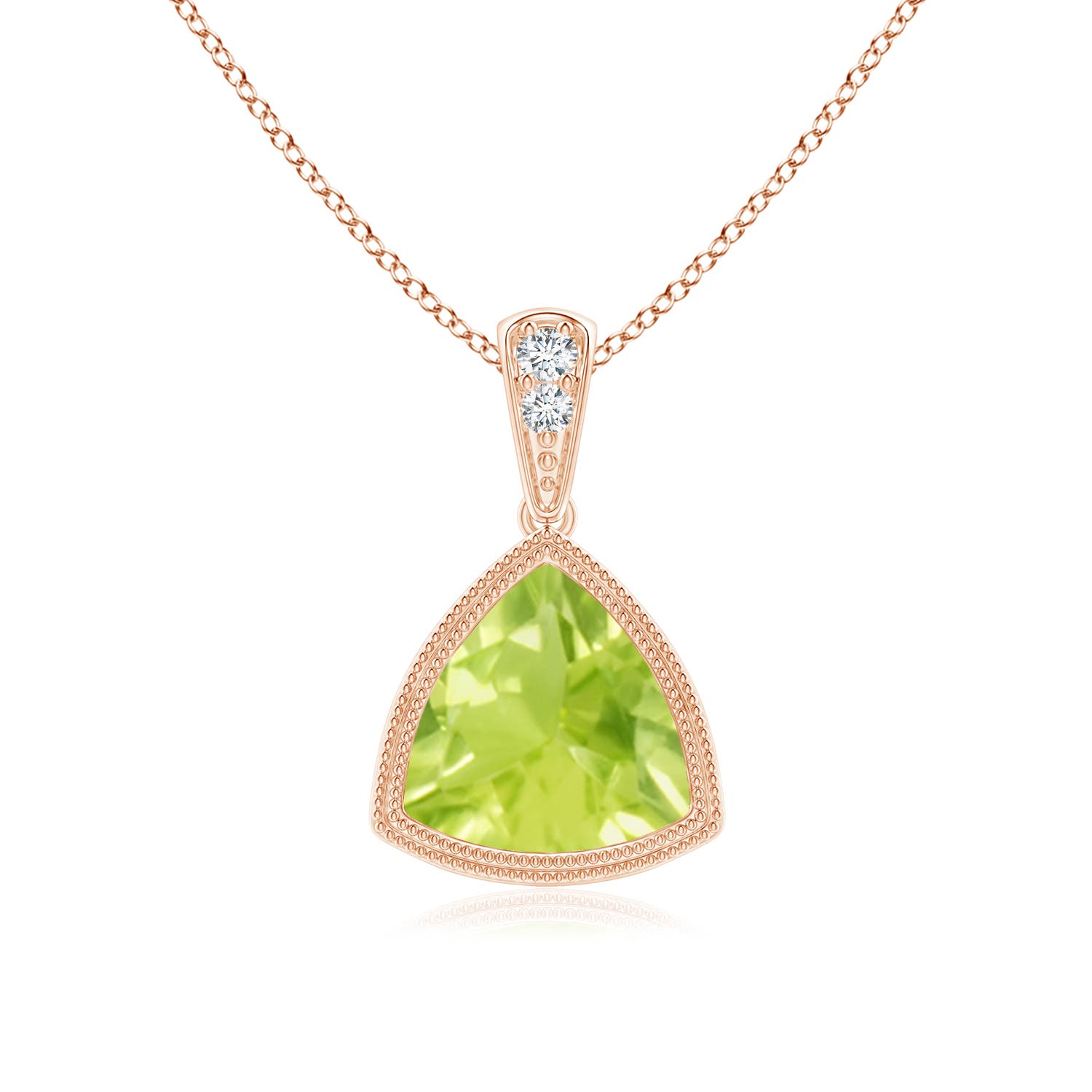 A - Peridot / 1.22 CT / 14 KT Rose Gold