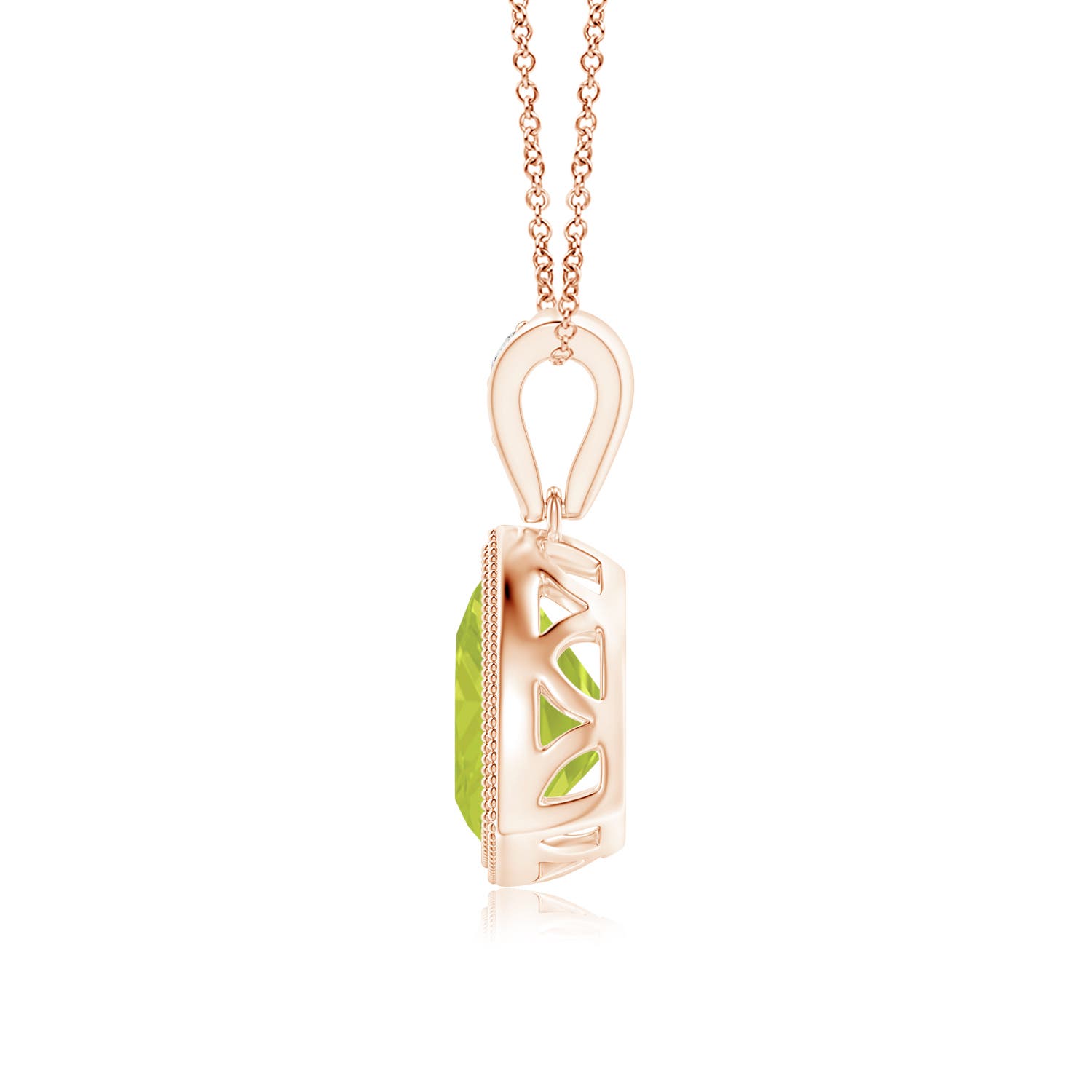 A - Peridot / 1.22 CT / 14 KT Rose Gold