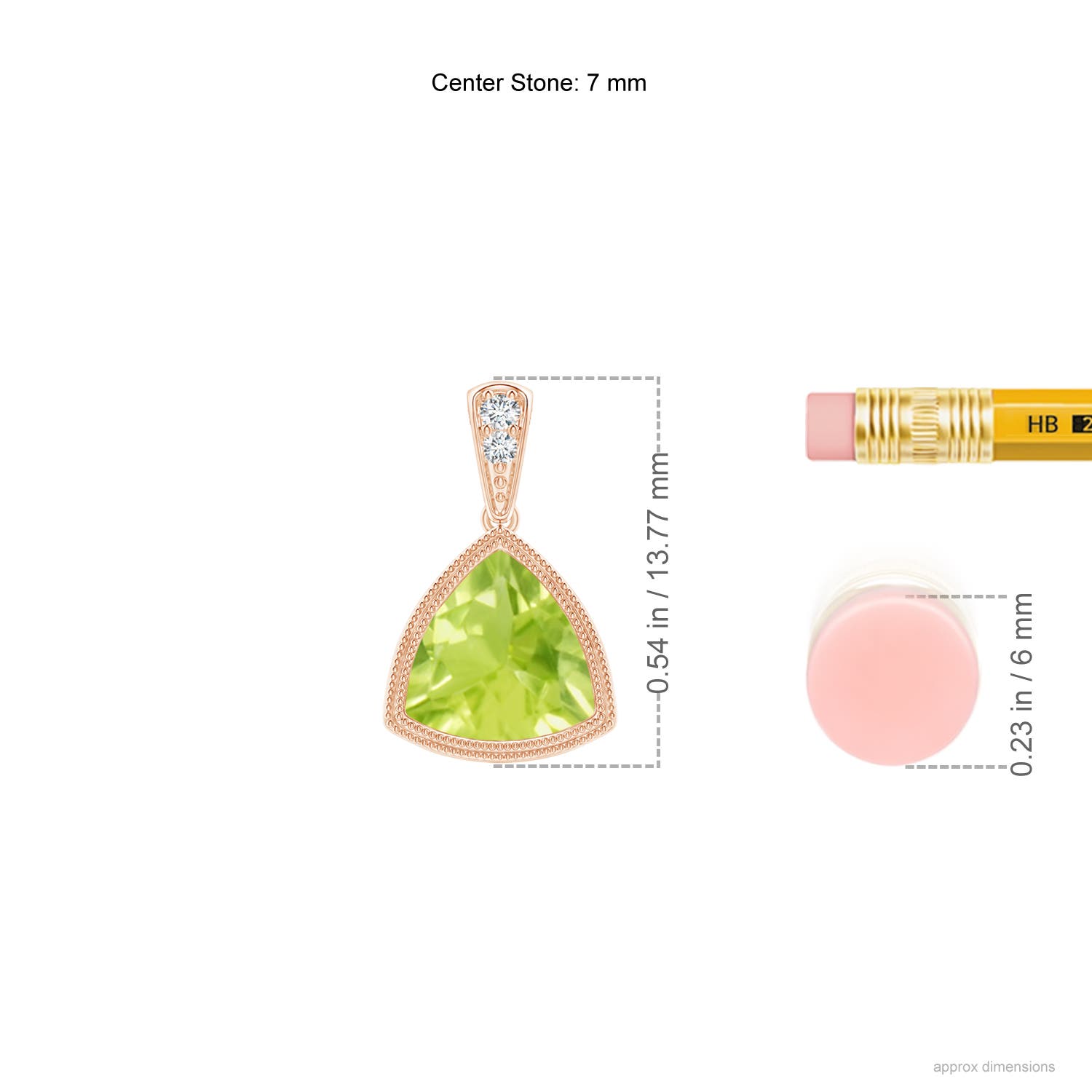 A - Peridot / 1.22 CT / 14 KT Rose Gold