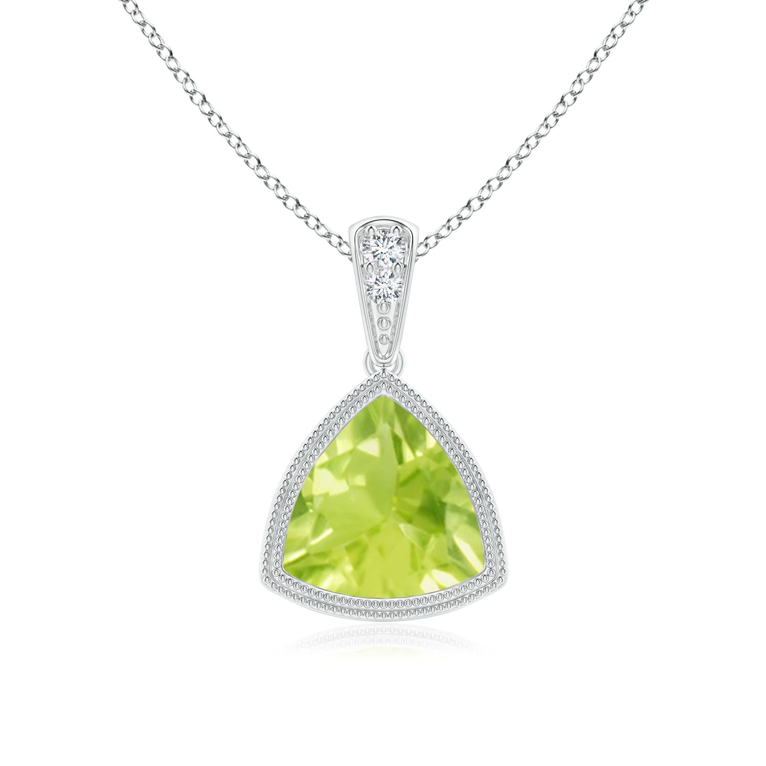 A - Peridot / 1.22 CT / 14 KT White Gold