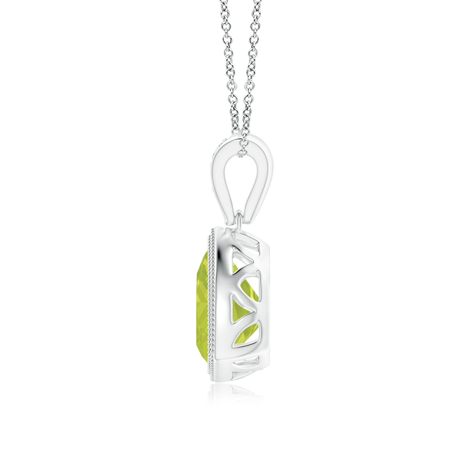 A - Peridot / 1.22 CT / 14 KT White Gold