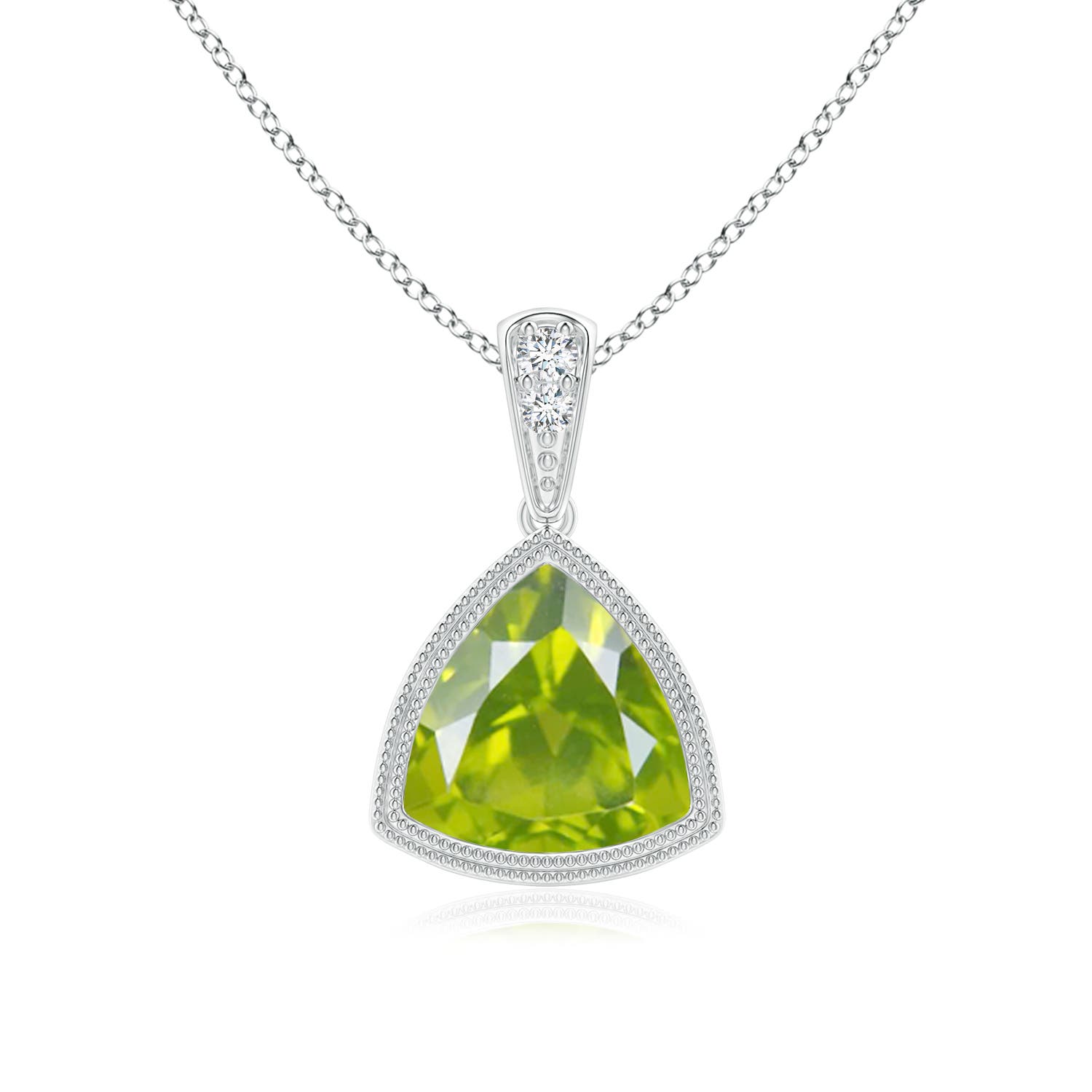 AA - Peridot / 1.22 CT / 14 KT White Gold