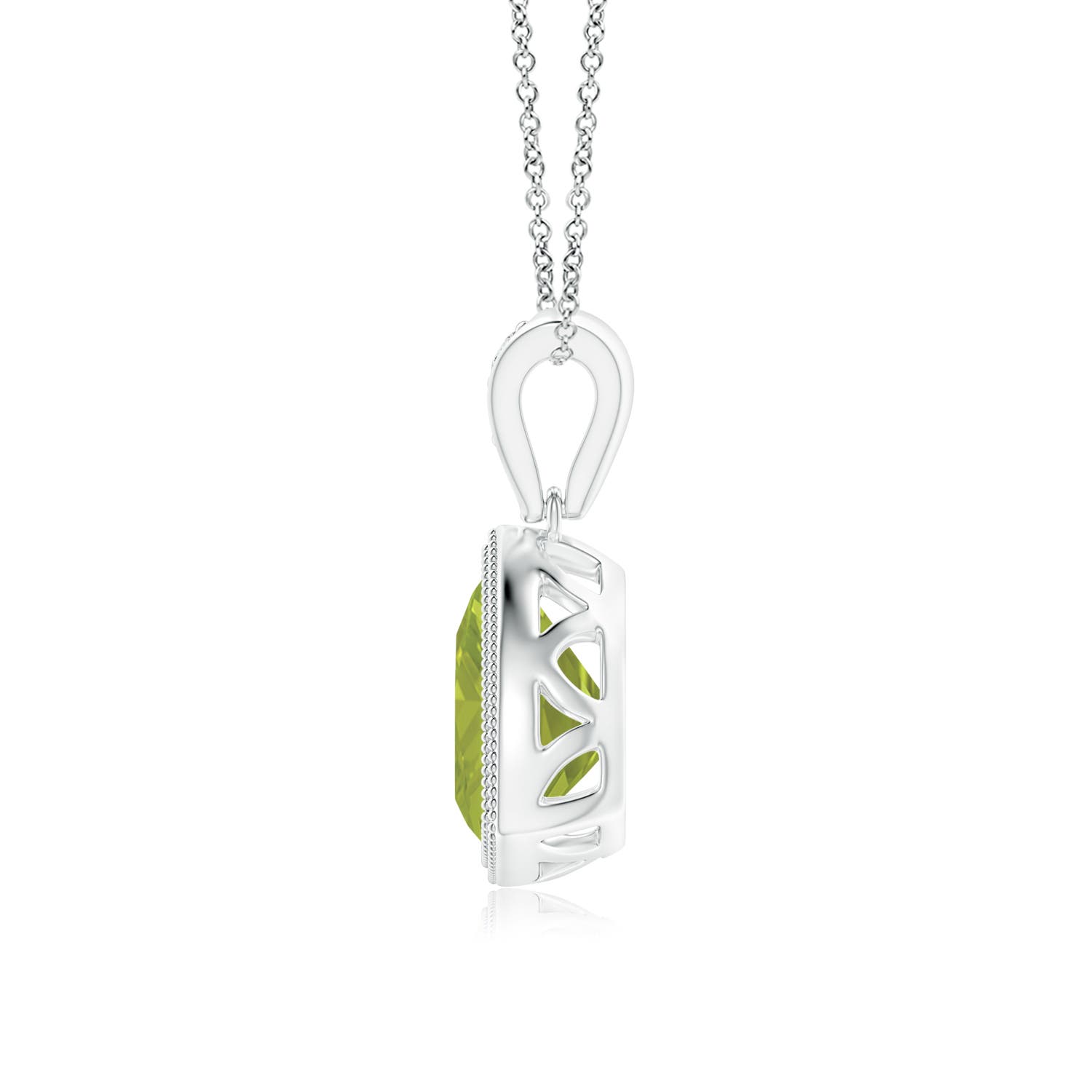 AA - Peridot / 1.22 CT / 14 KT White Gold