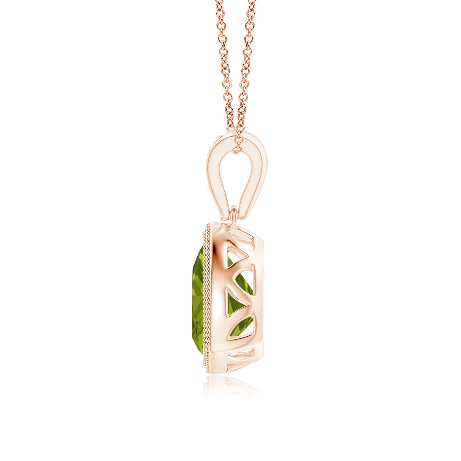 AAA - Peridot / 1.22 CT / 14 KT Rose Gold