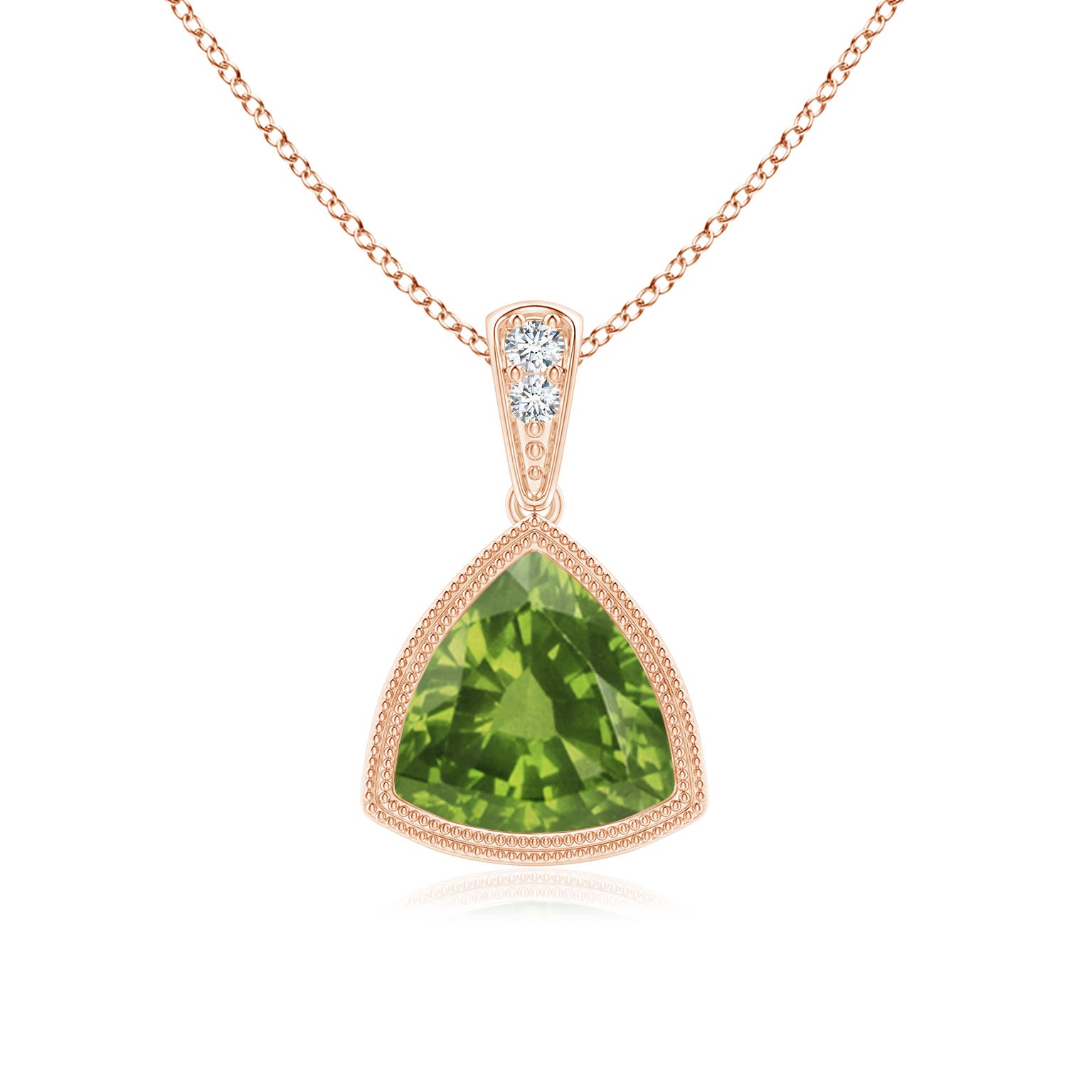 AAAA - Peridot / 1.22 CT / 14 KT Rose Gold