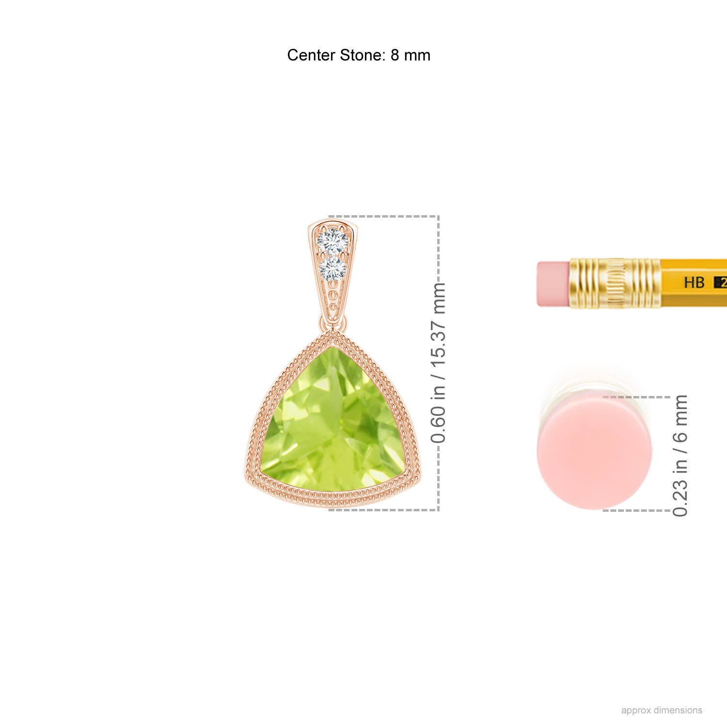 A - Peridot / 1.92 CT / 14 KT Rose Gold