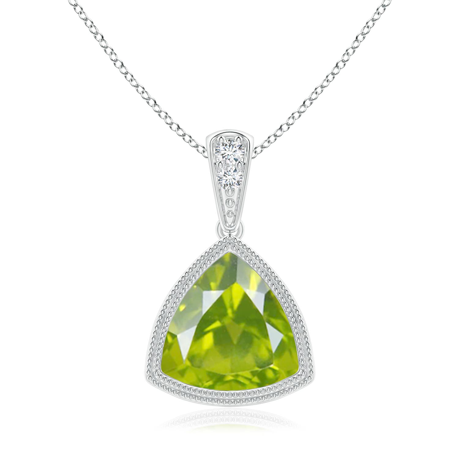 AA - Peridot / 1.92 CT / 14 KT White Gold