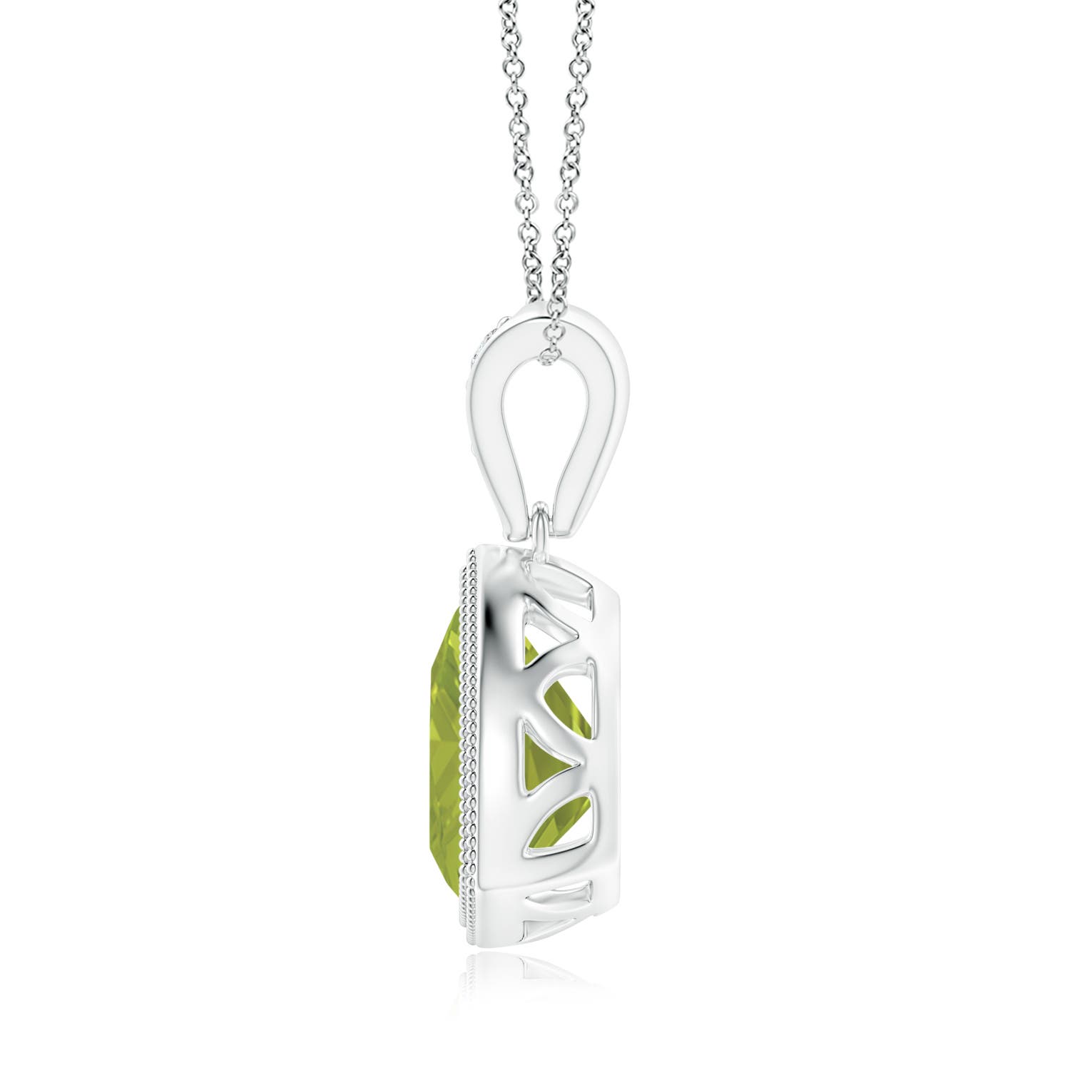 AA - Peridot / 1.92 CT / 14 KT White Gold