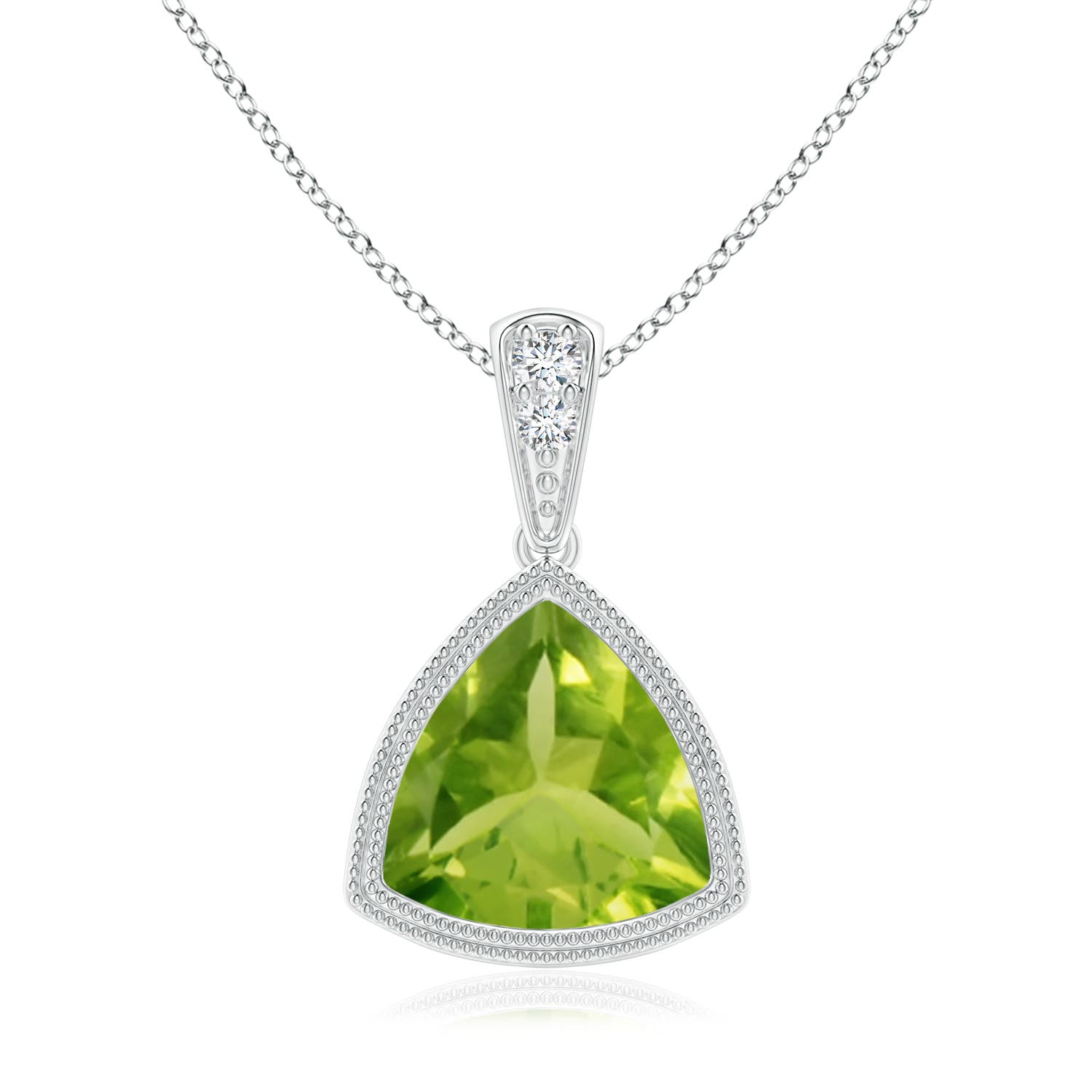 AAA - Peridot / 1.92 CT / 14 KT White Gold