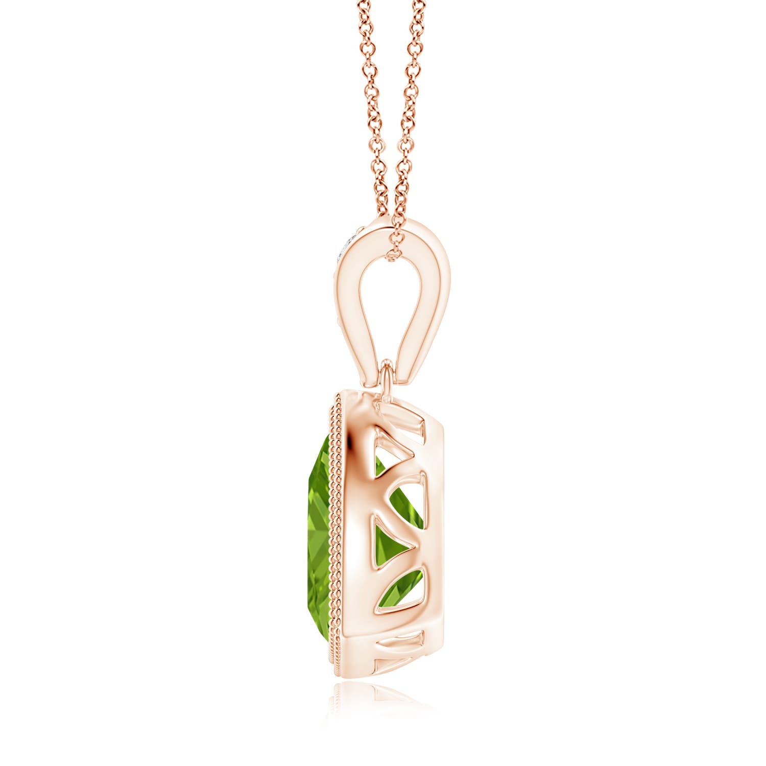 AAAA - Peridot / 1.92 CT / 14 KT Rose Gold