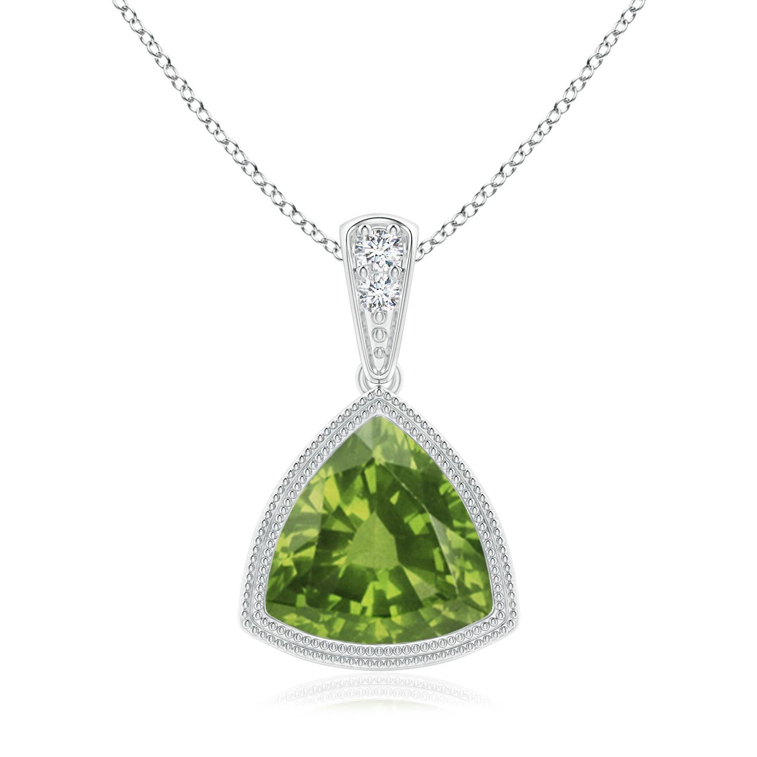 AAAA - Peridot / 1.92 CT / 14 KT White Gold