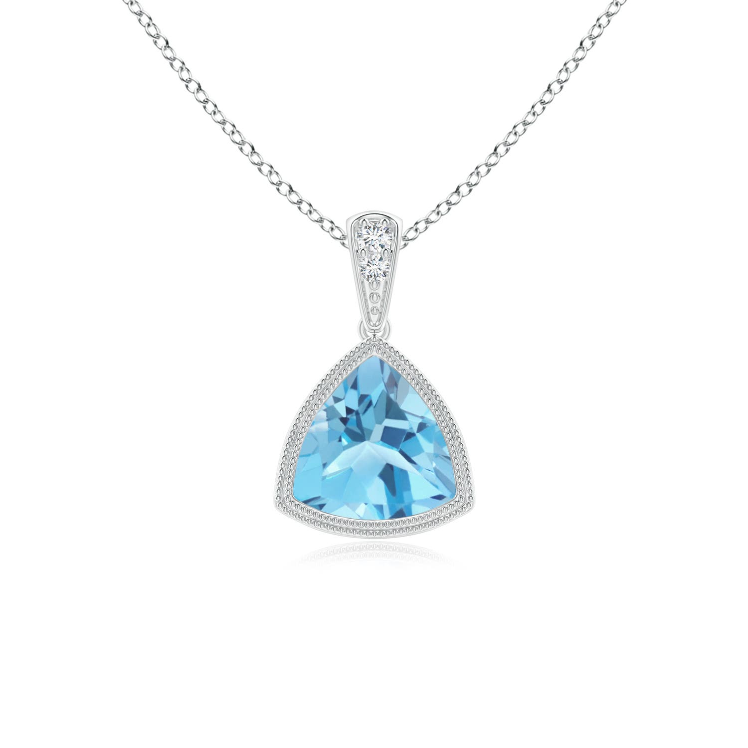 A - Swiss Blue Topaz / 0.91 CT / 14 KT White Gold