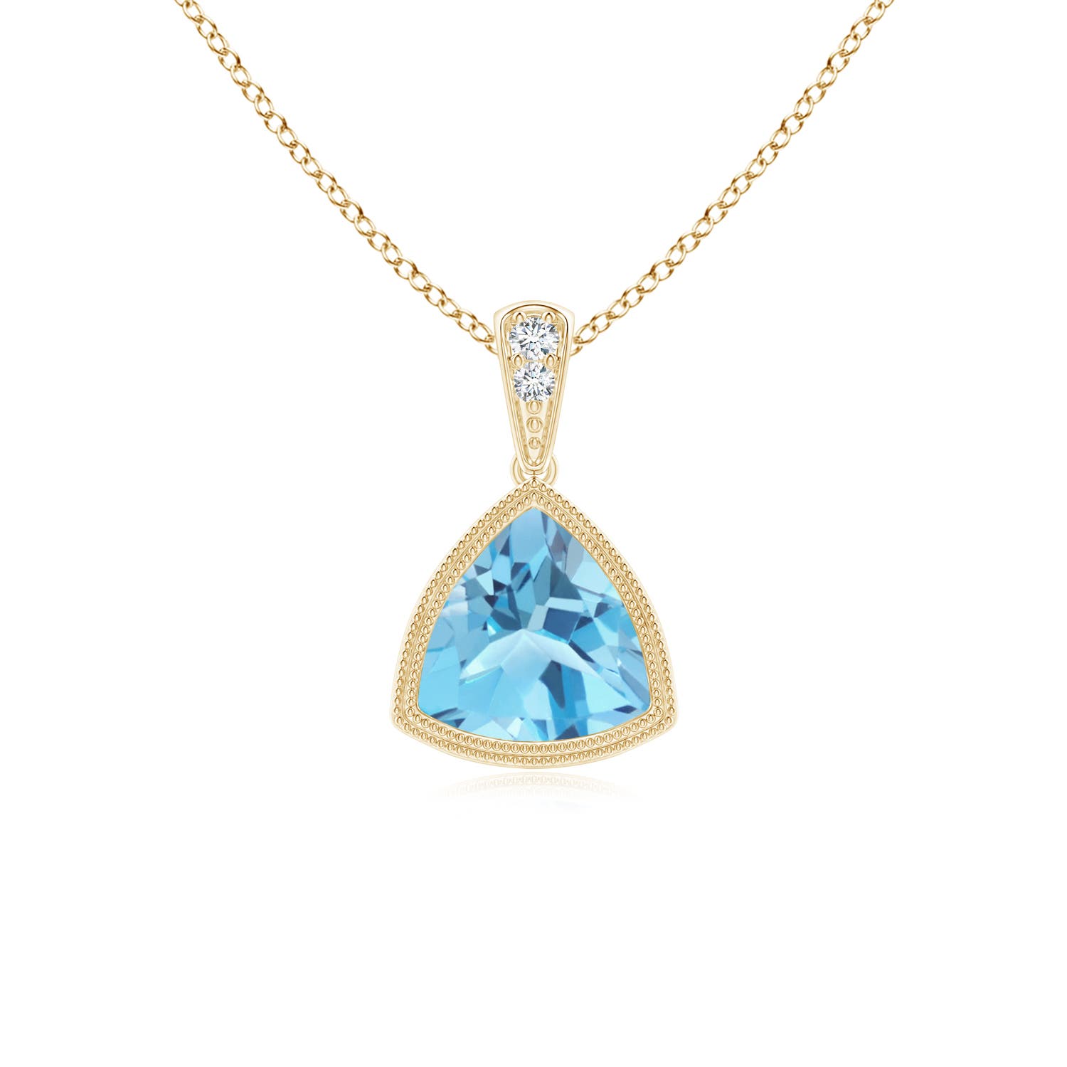 A - Swiss Blue Topaz / 0.91 CT / 14 KT Yellow Gold