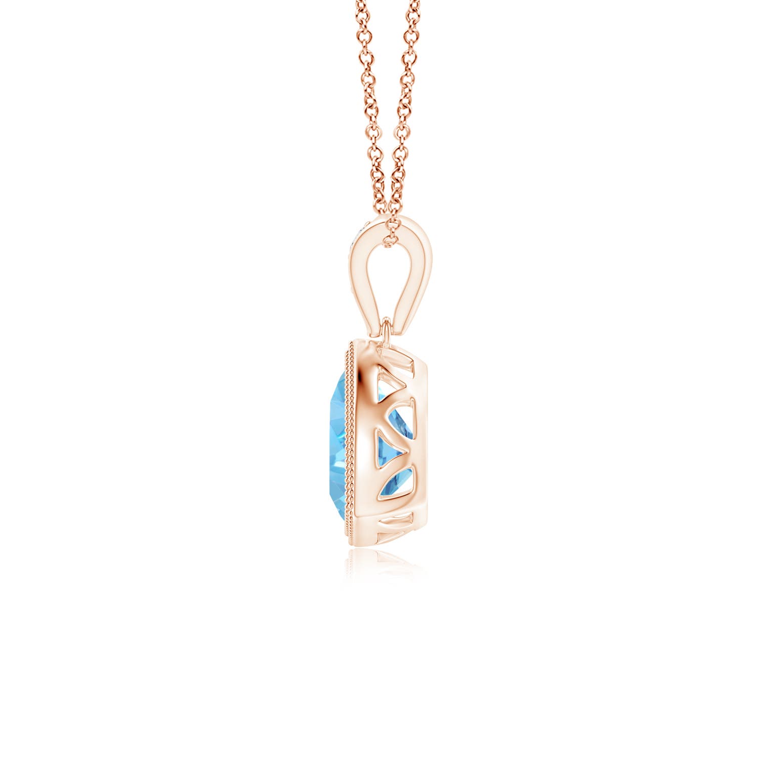 AA - Swiss Blue Topaz / 0.91 CT / 14 KT Rose Gold