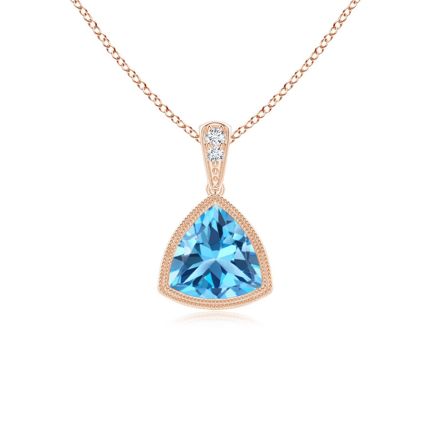 AAA - Swiss Blue Topaz / 0.91 CT / 14 KT Rose Gold