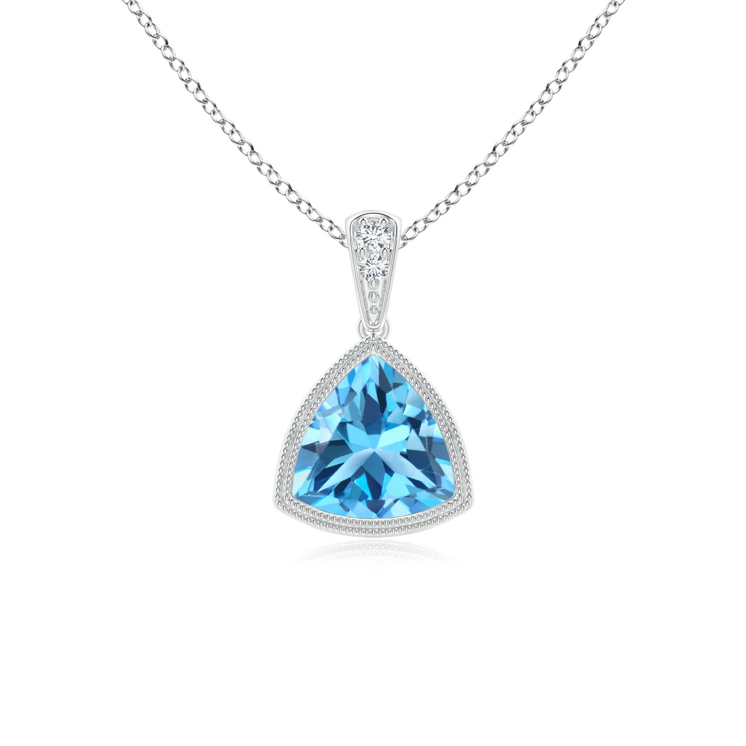 AAA - Swiss Blue Topaz / 0.91 CT / 14 KT White Gold