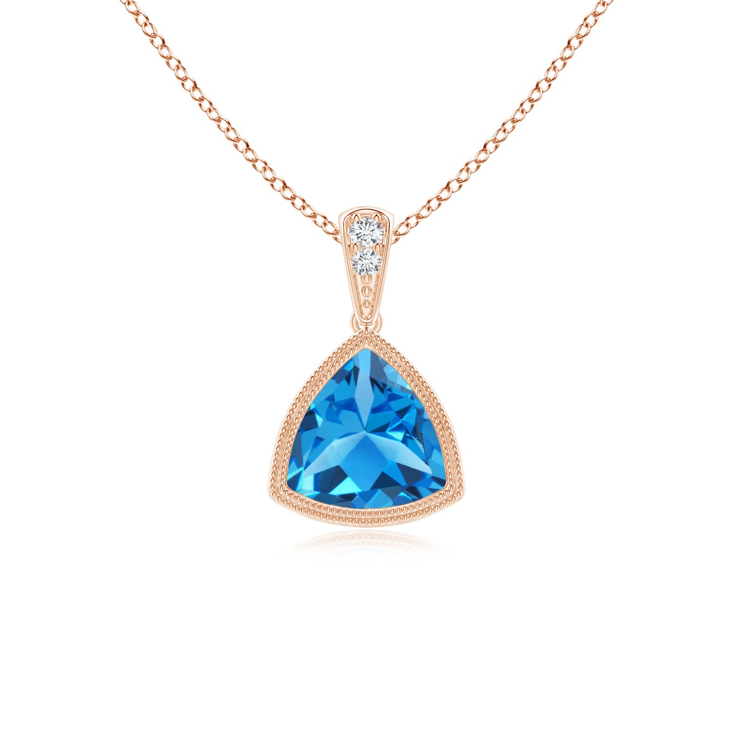 AAAA - Swiss Blue Topaz / 0.91 CT / 14 KT Rose Gold