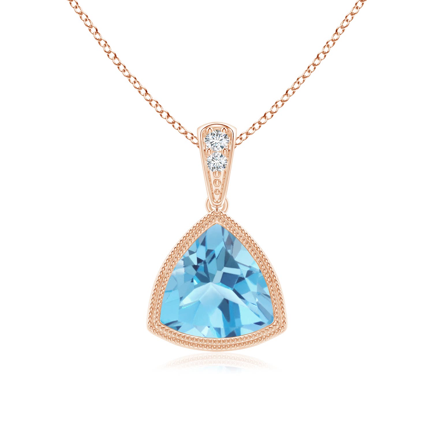 A - Swiss Blue Topaz / 1.32 CT / 14 KT Rose Gold