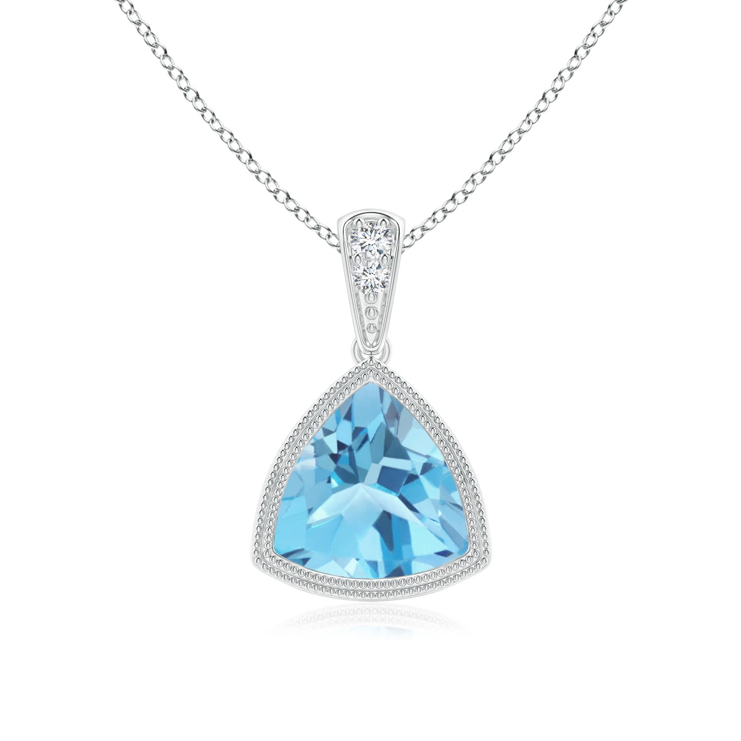 A - Swiss Blue Topaz / 1.32 CT / 14 KT White Gold