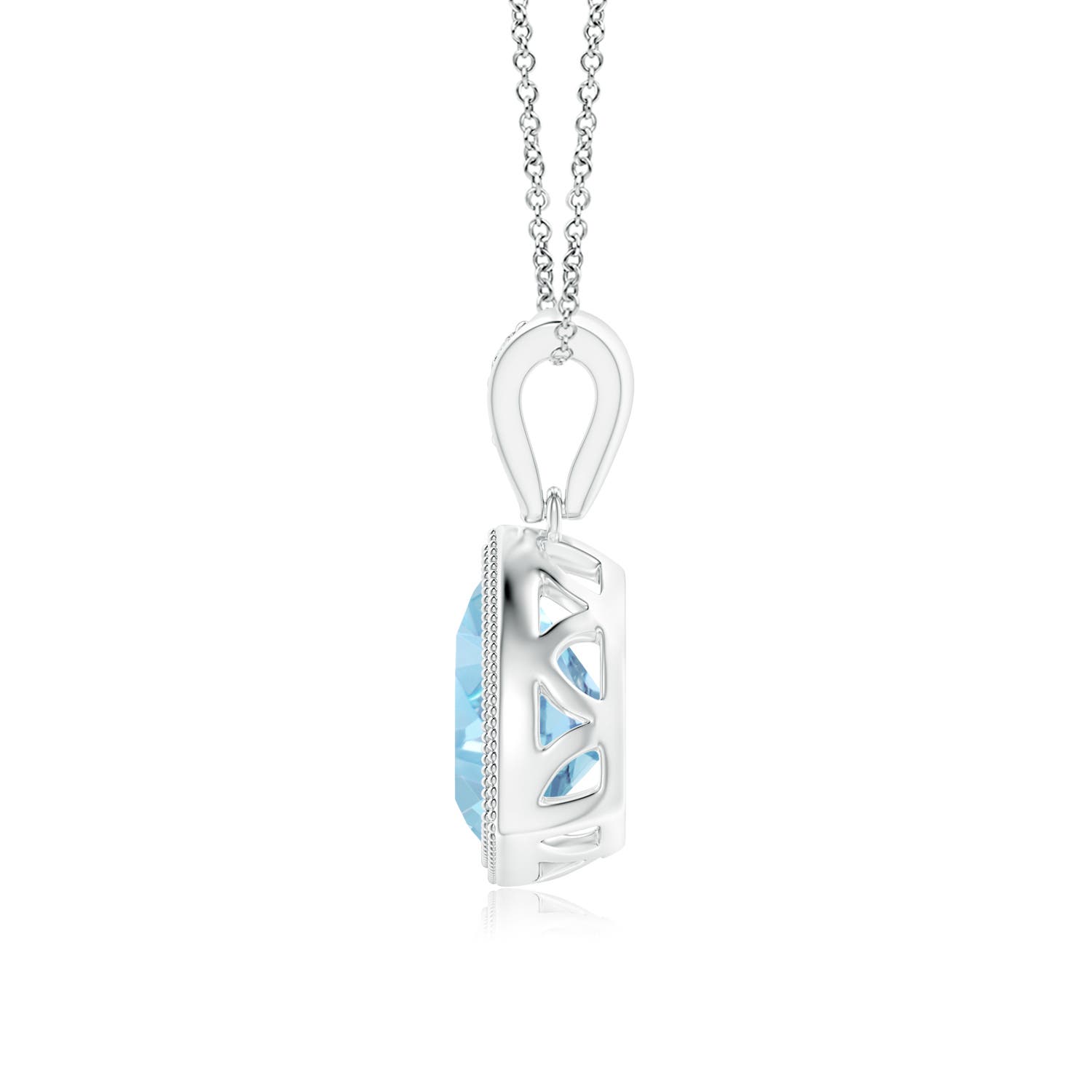 A - Swiss Blue Topaz / 1.32 CT / 14 KT White Gold