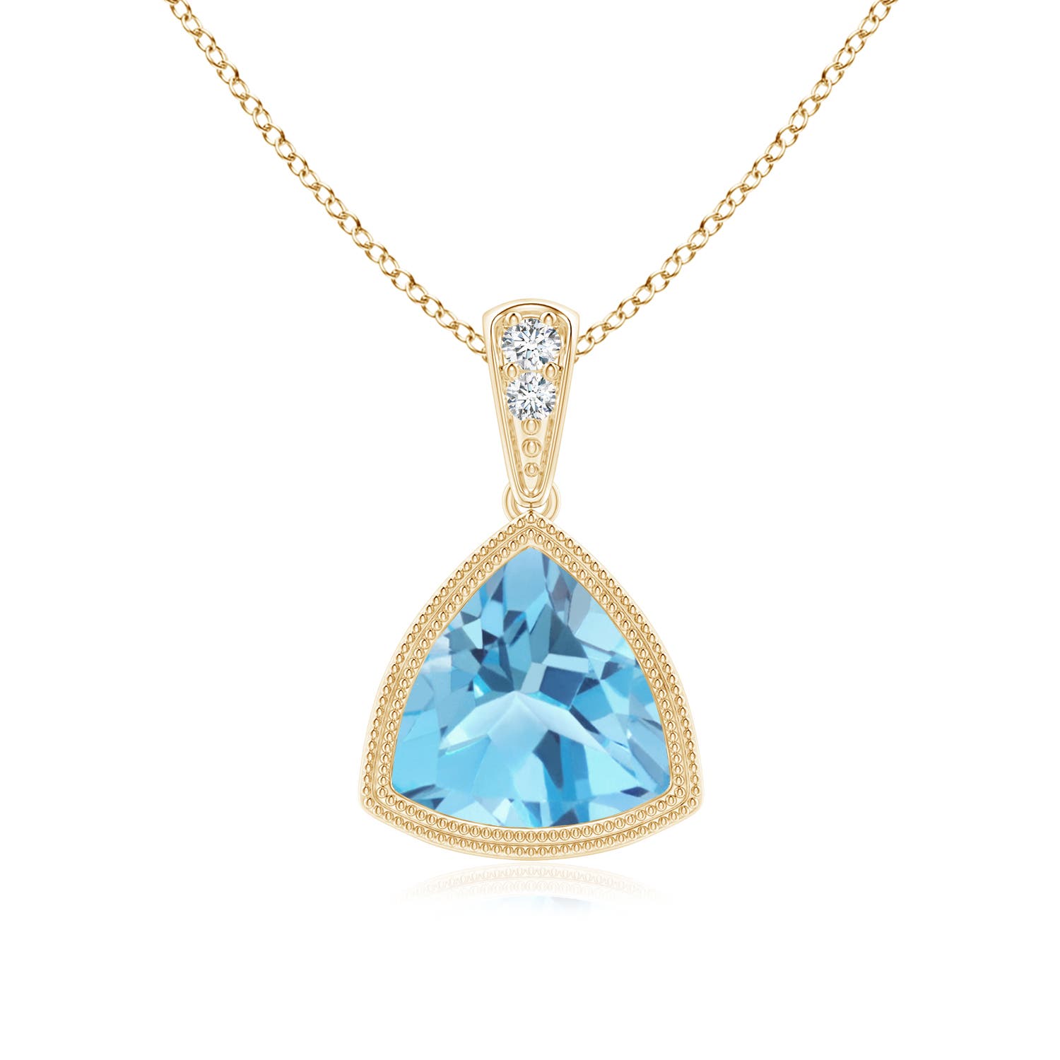 A - Swiss Blue Topaz / 1.32 CT / 14 KT Yellow Gold