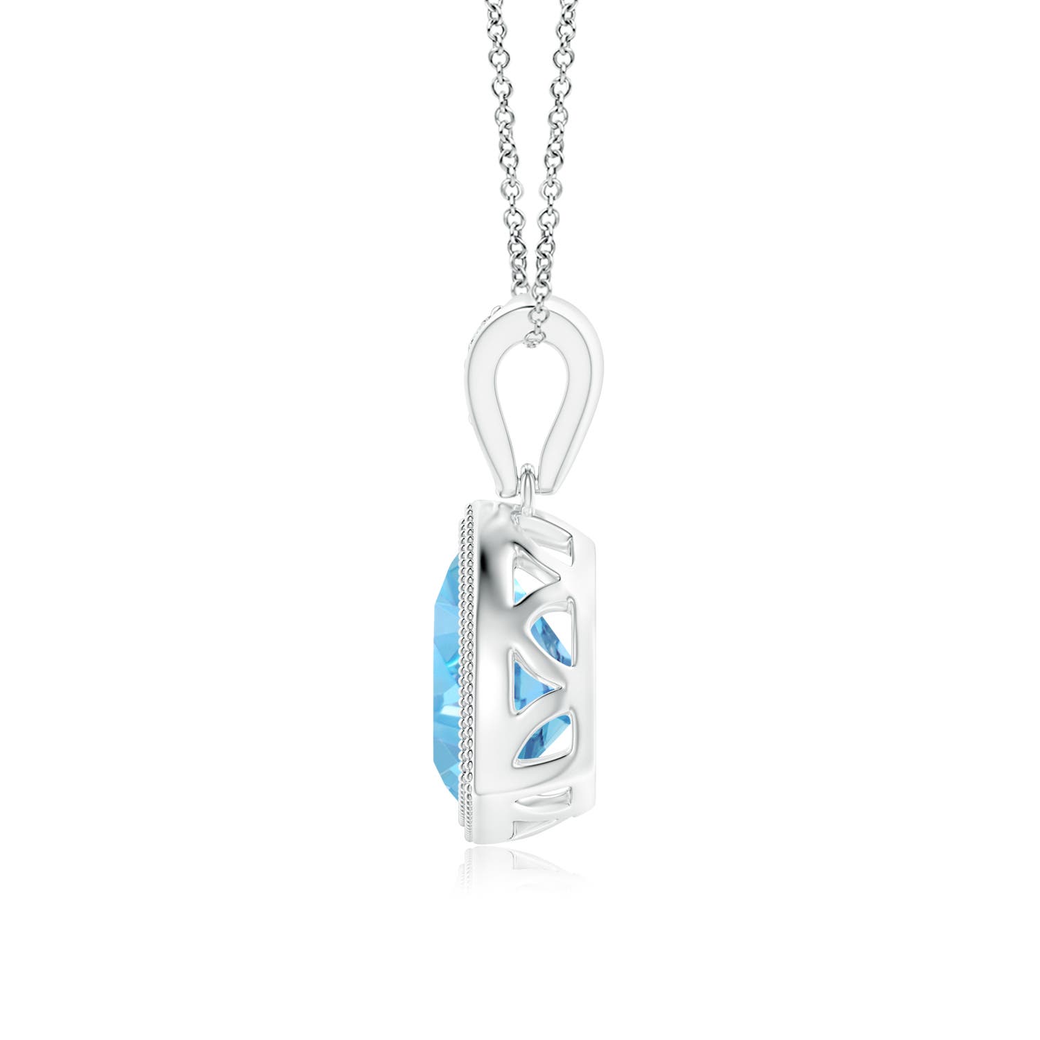 AA - Swiss Blue Topaz / 1.32 CT / 14 KT White Gold