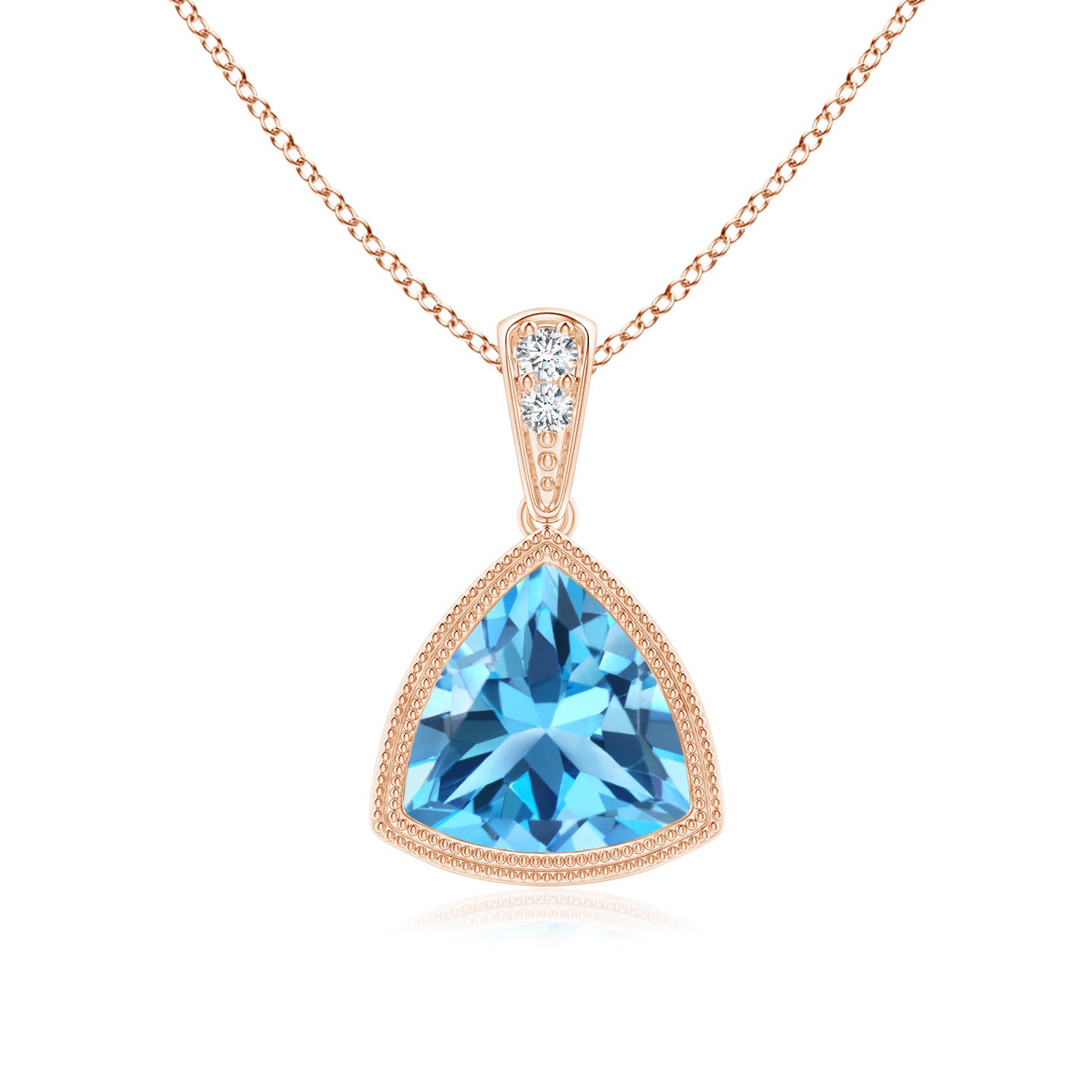 AAA - Swiss Blue Topaz / 1.32 CT / 14 KT Rose Gold