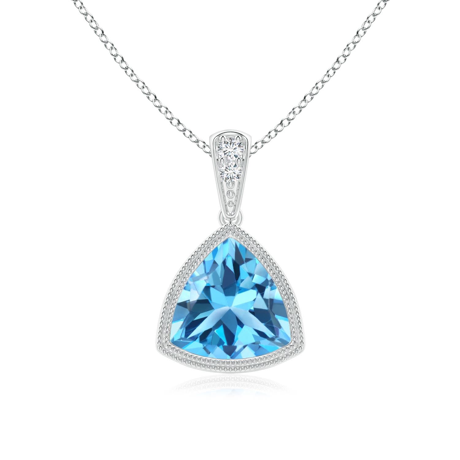 AAA - Swiss Blue Topaz / 1.32 CT / 14 KT White Gold