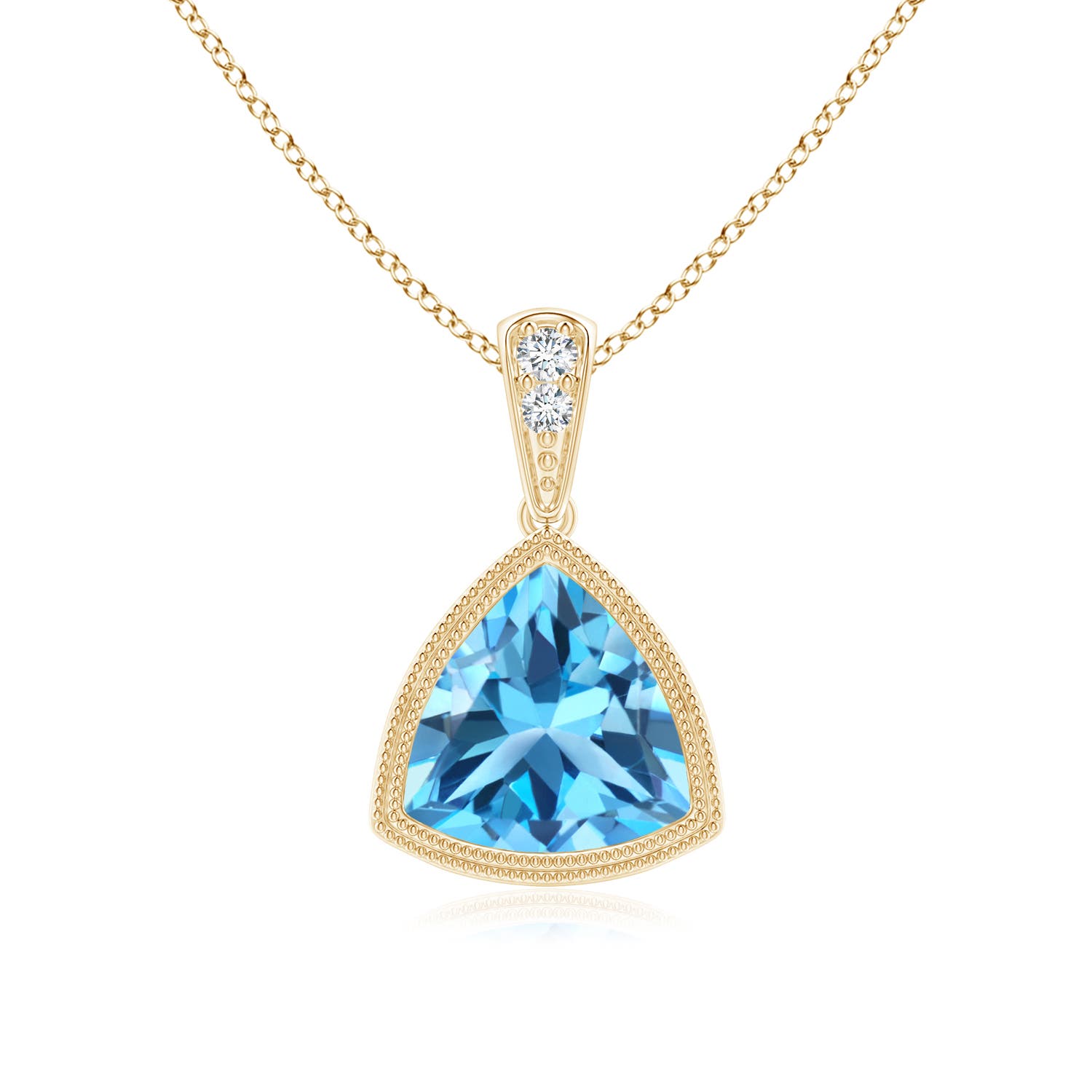 AAA - Swiss Blue Topaz / 1.32 CT / 14 KT Yellow Gold