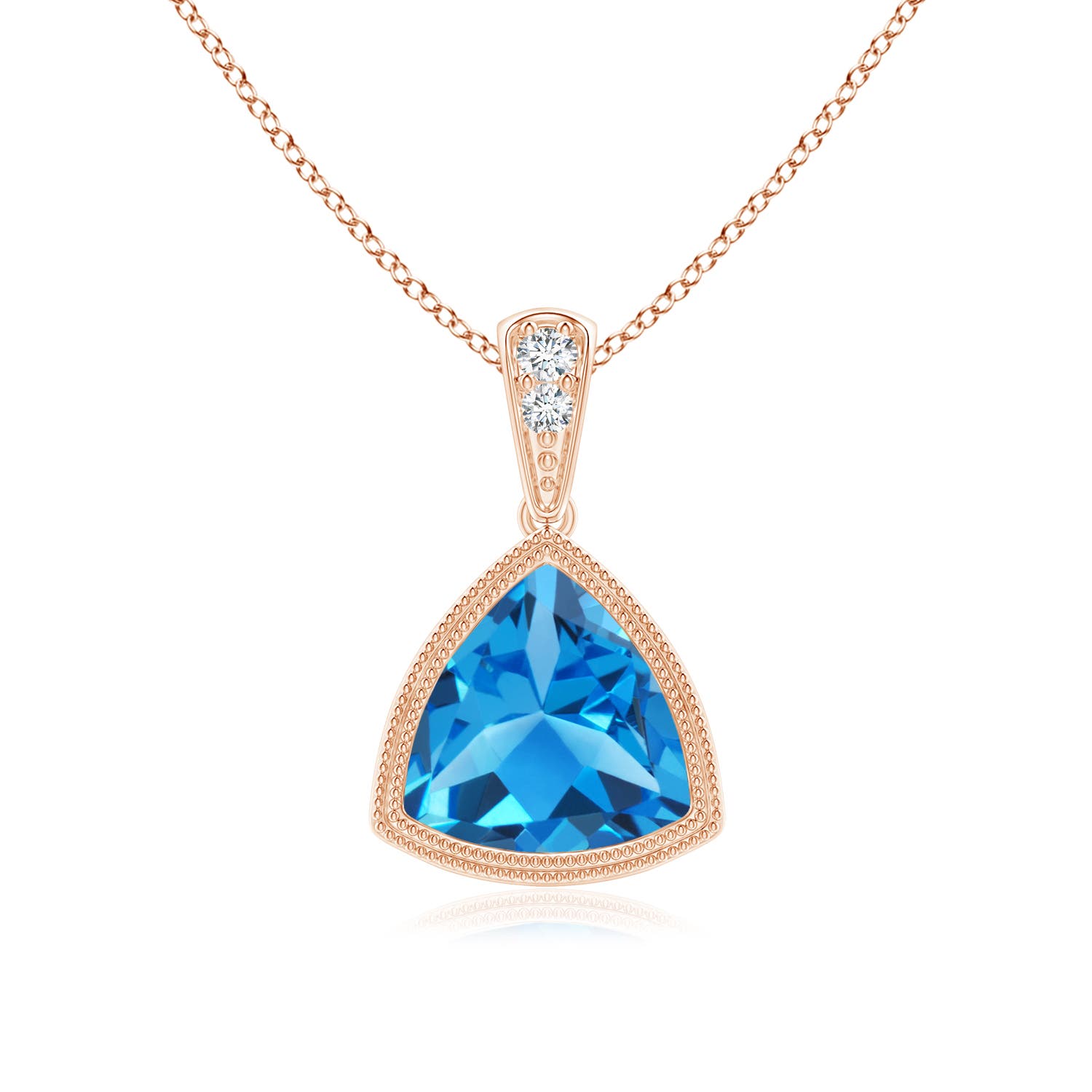 AAAA - Swiss Blue Topaz / 1.32 CT / 14 KT Rose Gold