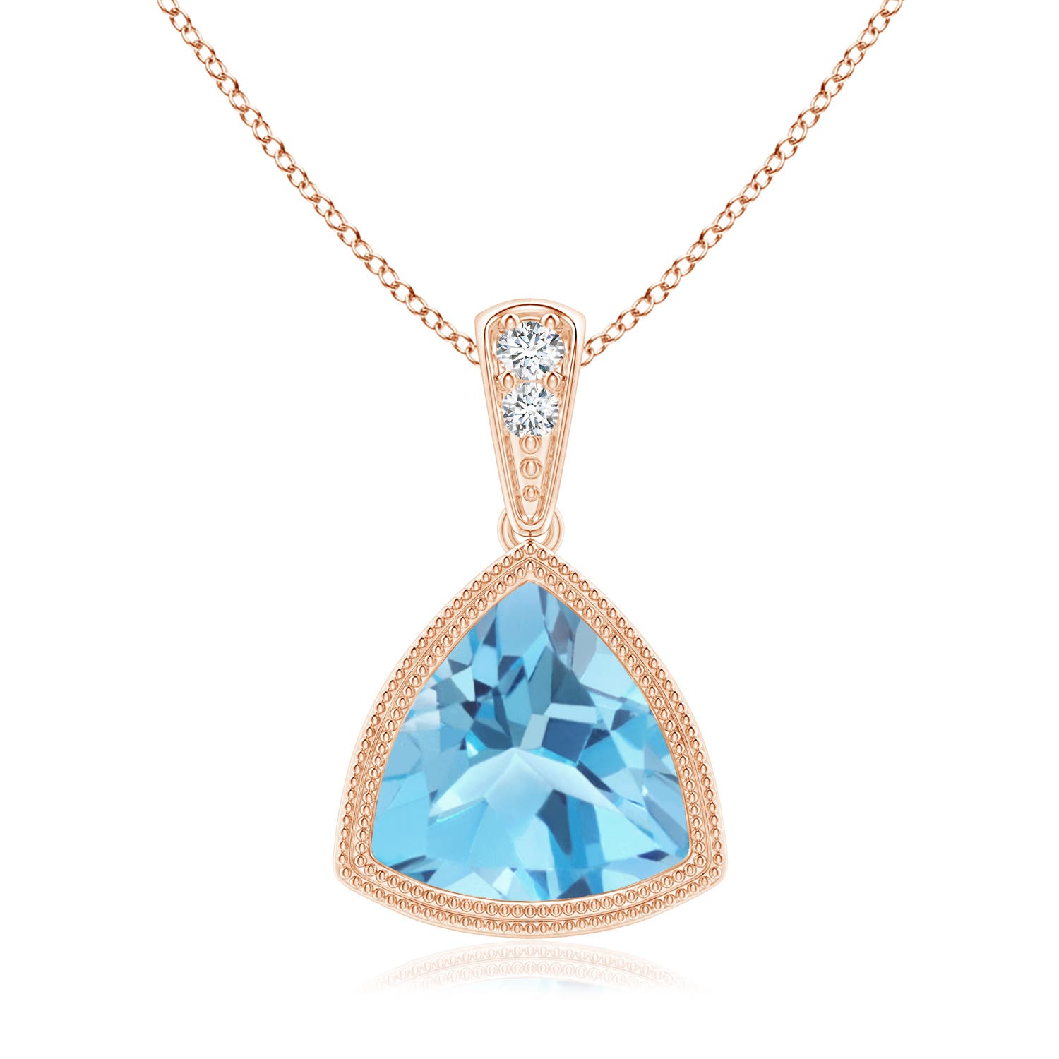 A - Swiss Blue Topaz / 2.22 CT / 14 KT Rose Gold