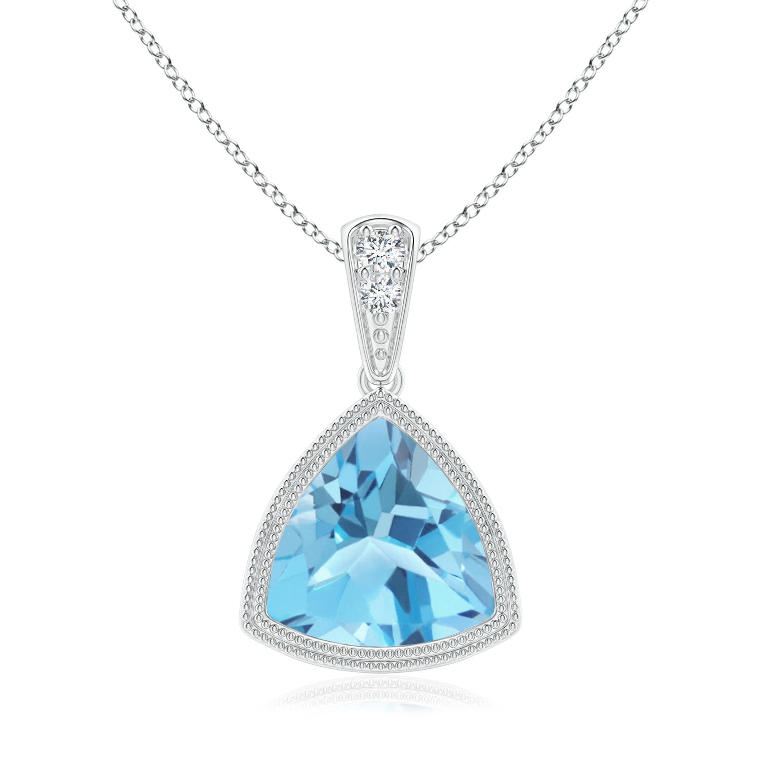 A - Swiss Blue Topaz / 2.22 CT / 14 KT White Gold