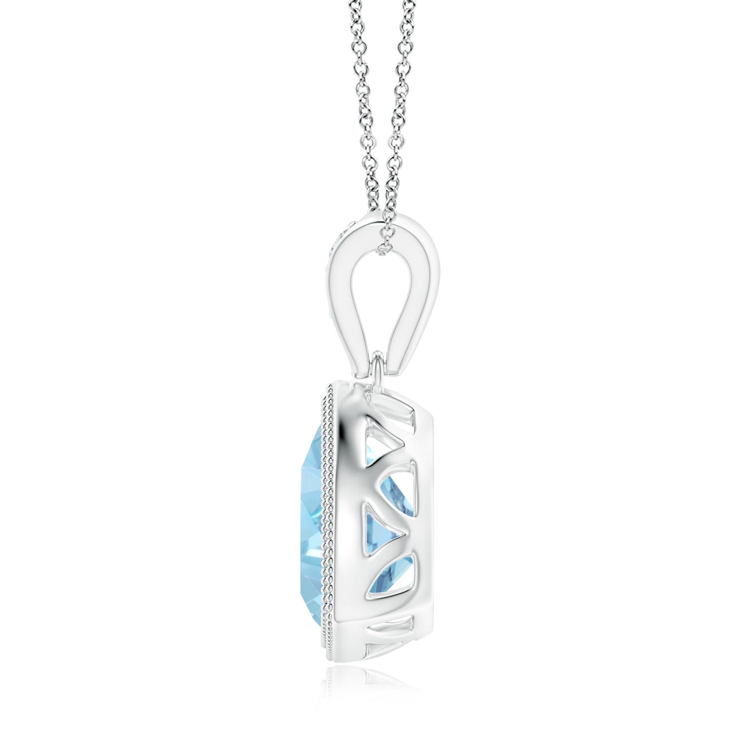 A - Swiss Blue Topaz / 2.22 CT / 14 KT White Gold