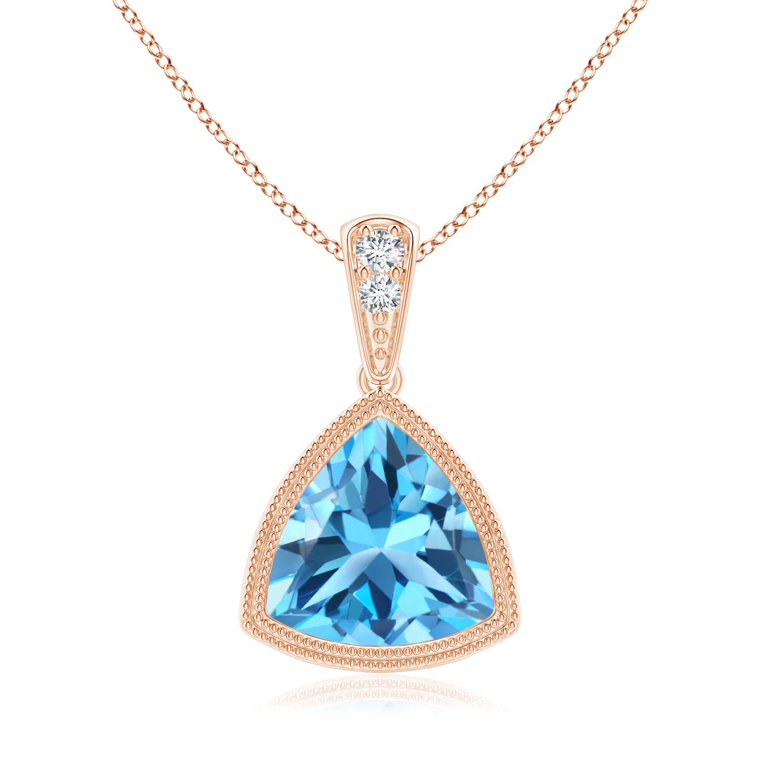 AAA - Swiss Blue Topaz / 2.22 CT / 14 KT Rose Gold