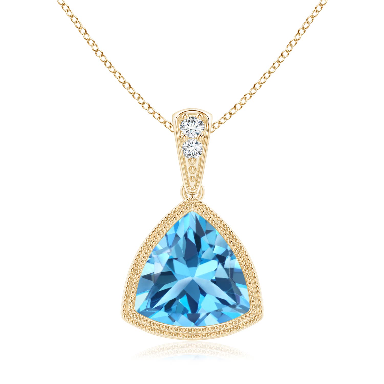 AAA - Swiss Blue Topaz / 2.22 CT / 14 KT Yellow Gold