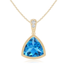Drop Yellow Gold Swiss Blue Topaz Necklaces & Pendants