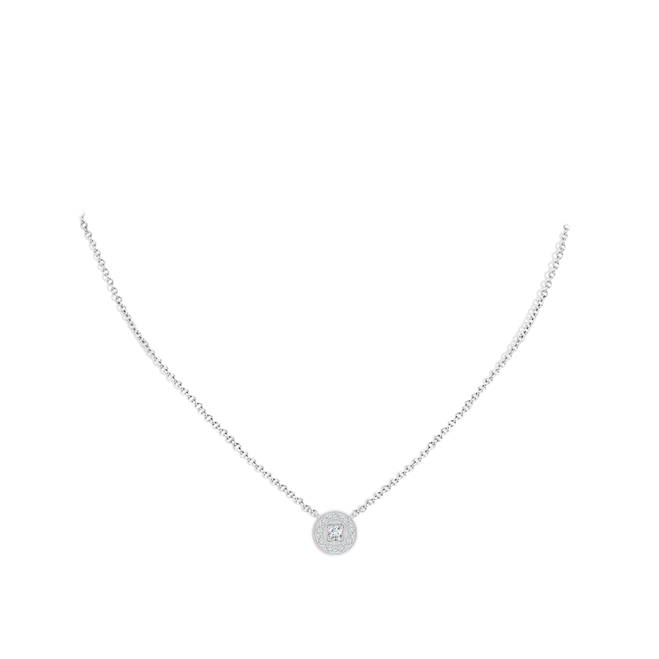 2.5mm GVS2 Vintage Style Diamond Halo Pendant with Milgrain Detailing in S999 Silver pen