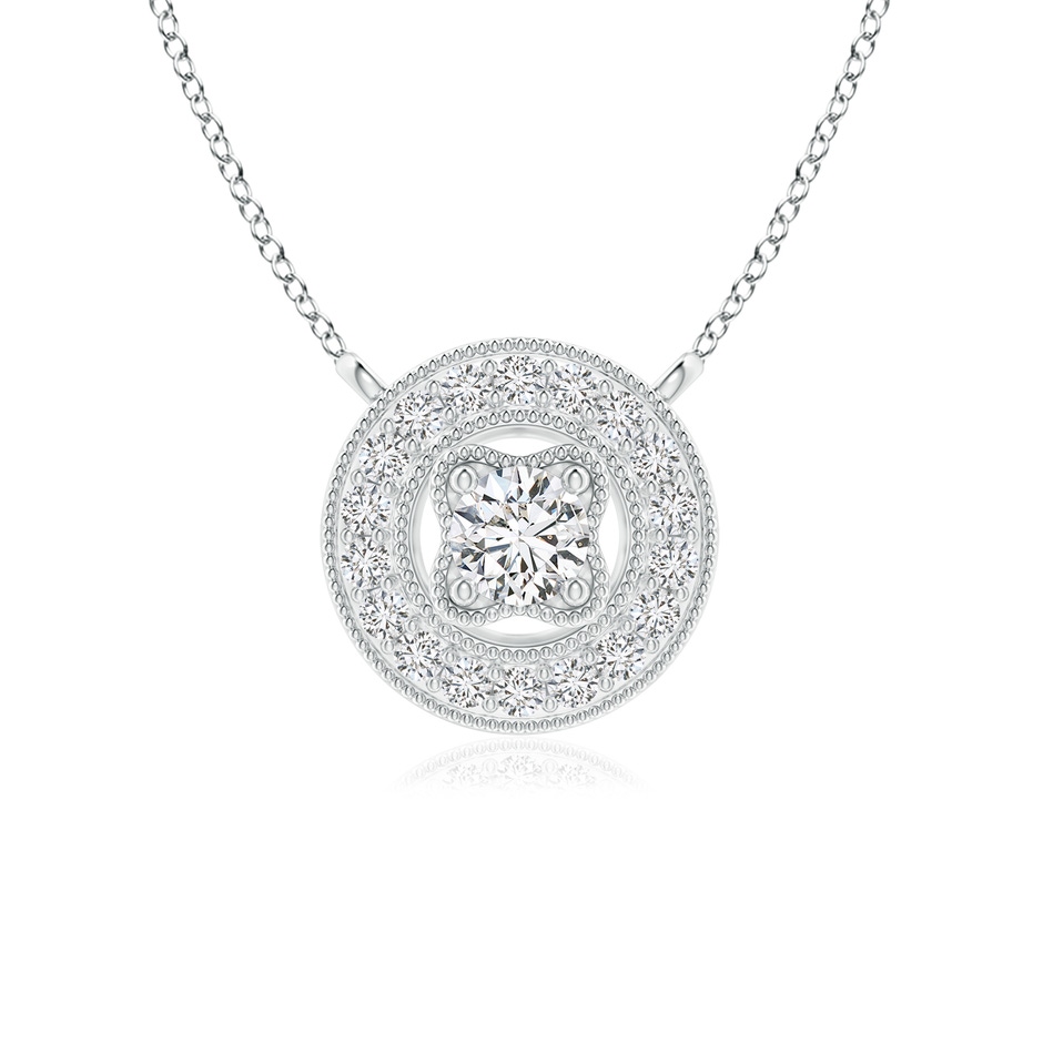 3mm HSI2 Vintage Style Diamond Halo Pendant with Milgrain Detailing in P950 Platinum 