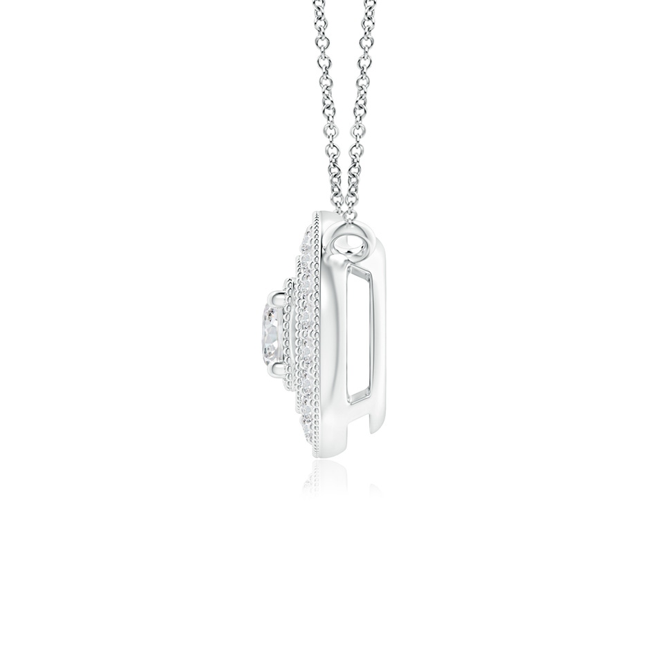 3mm HSI2 Vintage Style Diamond Halo Pendant with Milgrain Detailing in P950 Platinum side 199