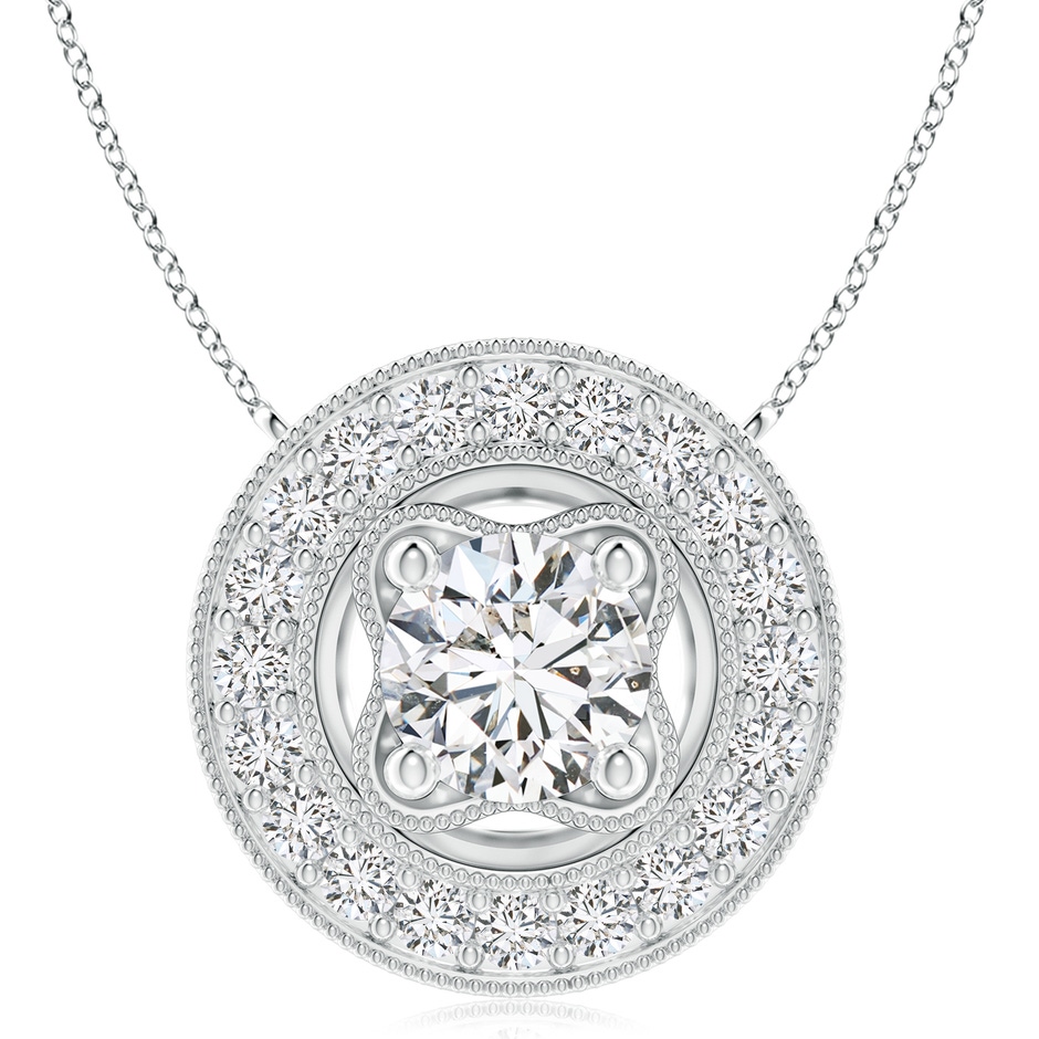 8mm HSI2 Vintage Style Diamond Halo Pendant with Milgrain Detailing in P950 Platinum 