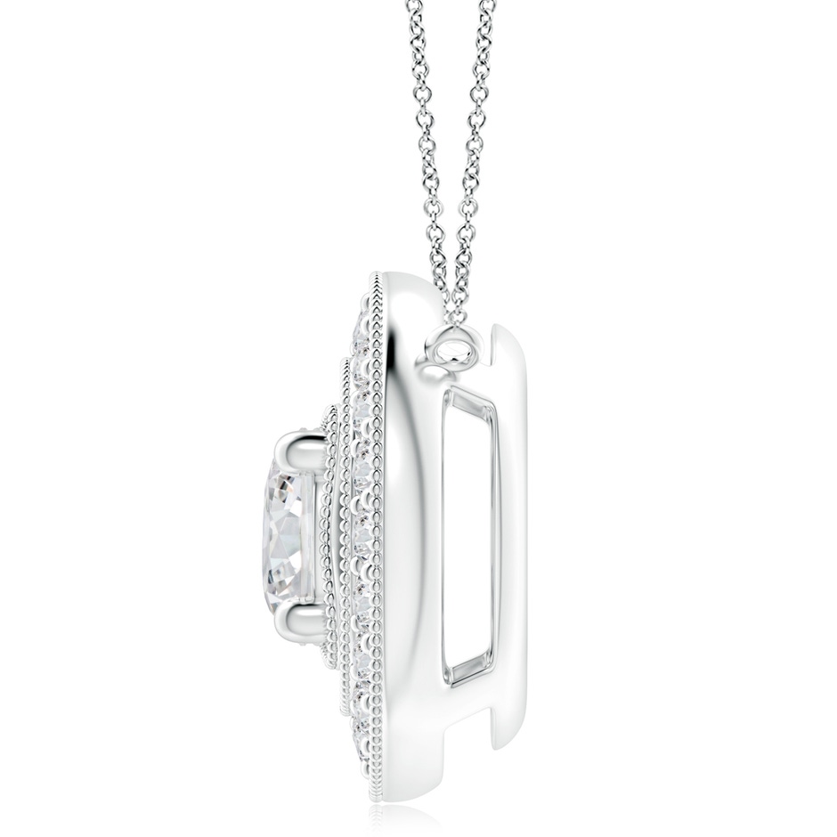 8mm HSI2 Vintage Style Diamond Halo Pendant with Milgrain Detailing in P950 Platinum side 199